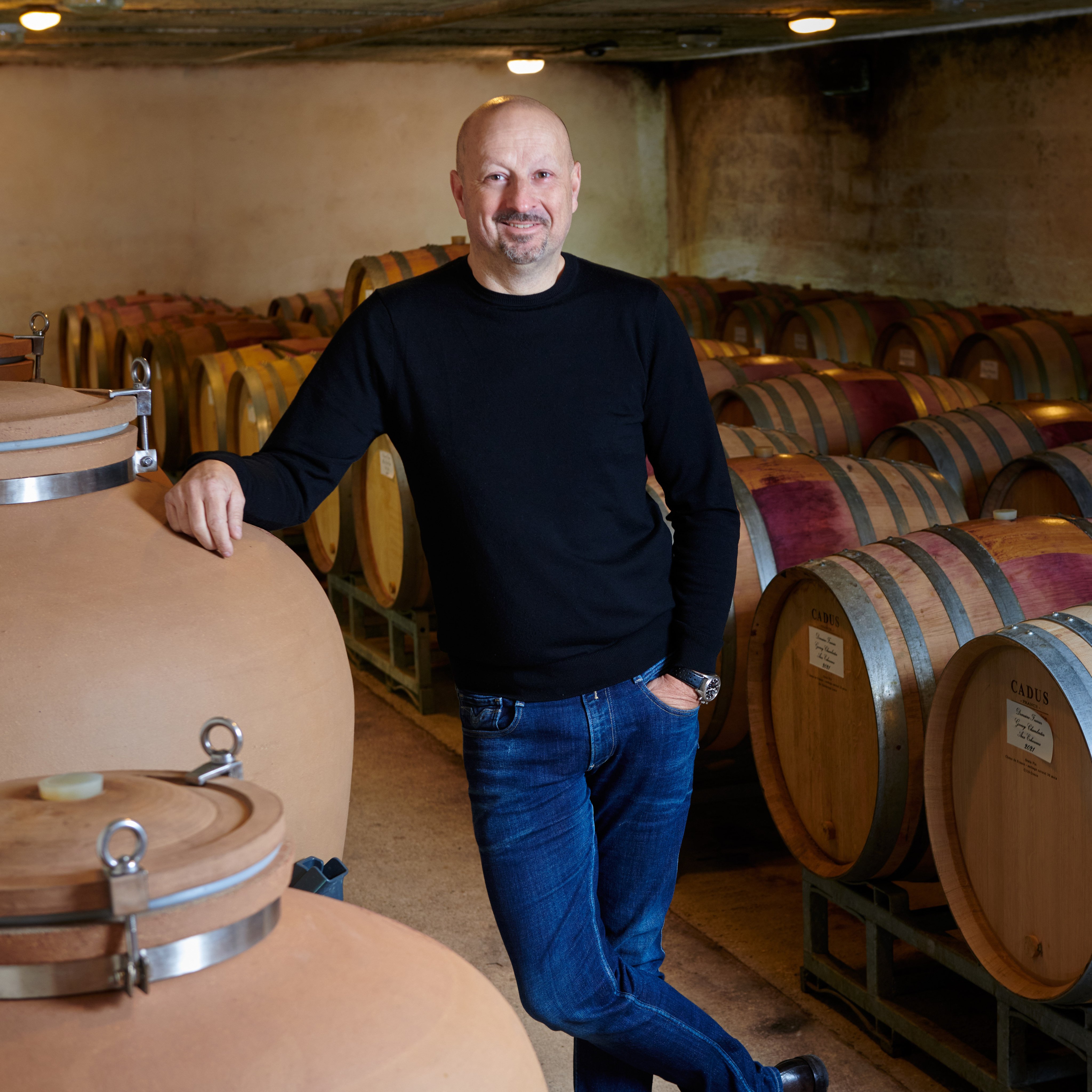 Jean-Marie Fourrier of Domaine Fourrier in Gevrey Chambertin, Burgundy, France, is an early adopter of NFTs to sell his wine. Through an online auction house, he hopes to reach more young consumers. Photo: Domaine Fourrier