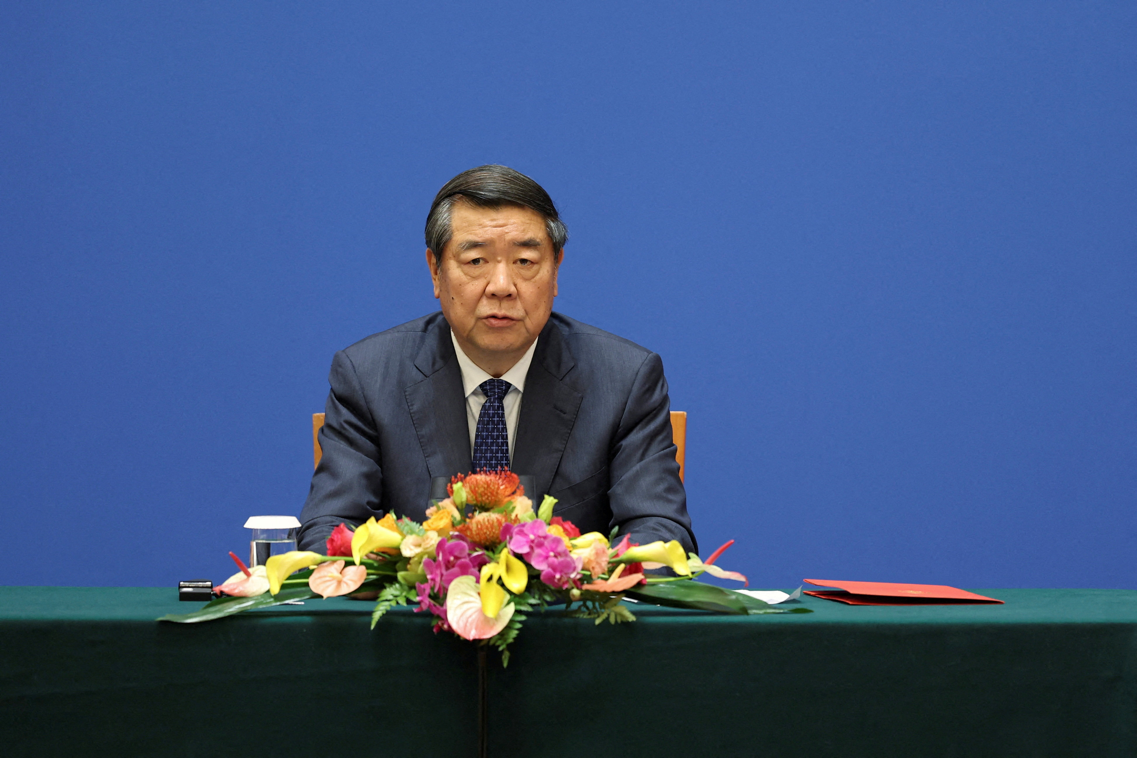 Chinese Vice-Premier He Lifeng attends a press conference following the 10th China-EU High-Level Economic and Trade Dialogue at the Diaoyutai State Guesthouse in Beijing on September 25, 2023. Photo: Reuters