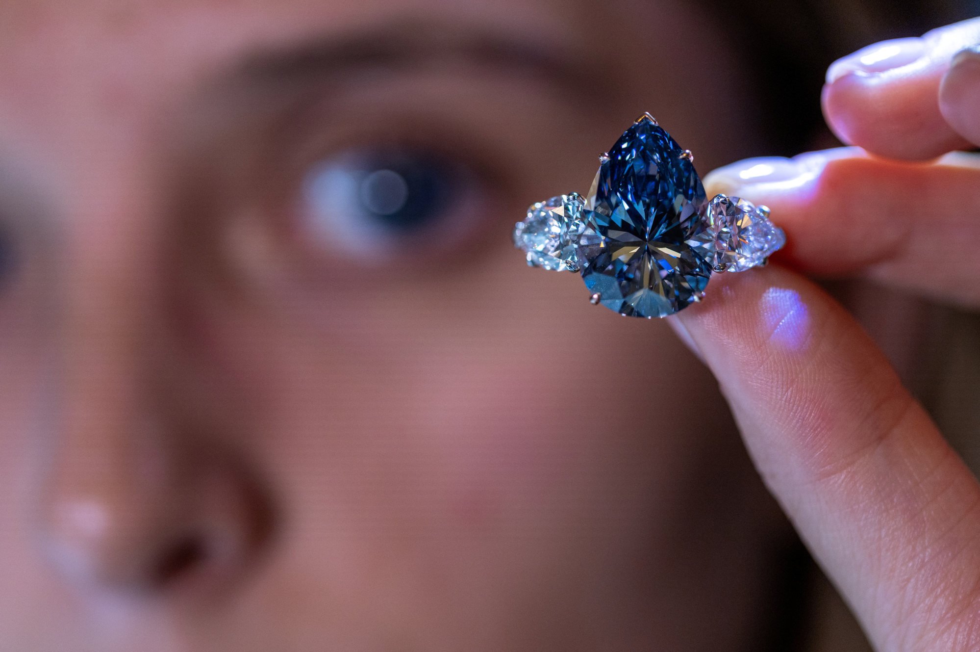 The Bleu Royal, one of the most expensive diamonds ever sold? The rare,  historic blue gem could fetch millions at Christie's auction, which also  features pieces worn by Audrey Hepburn and Marlon