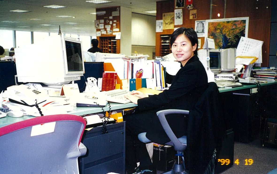 Denise Tsang back in the late 1990s working as a business reporter for the South China Morning Post. Photo: Handout