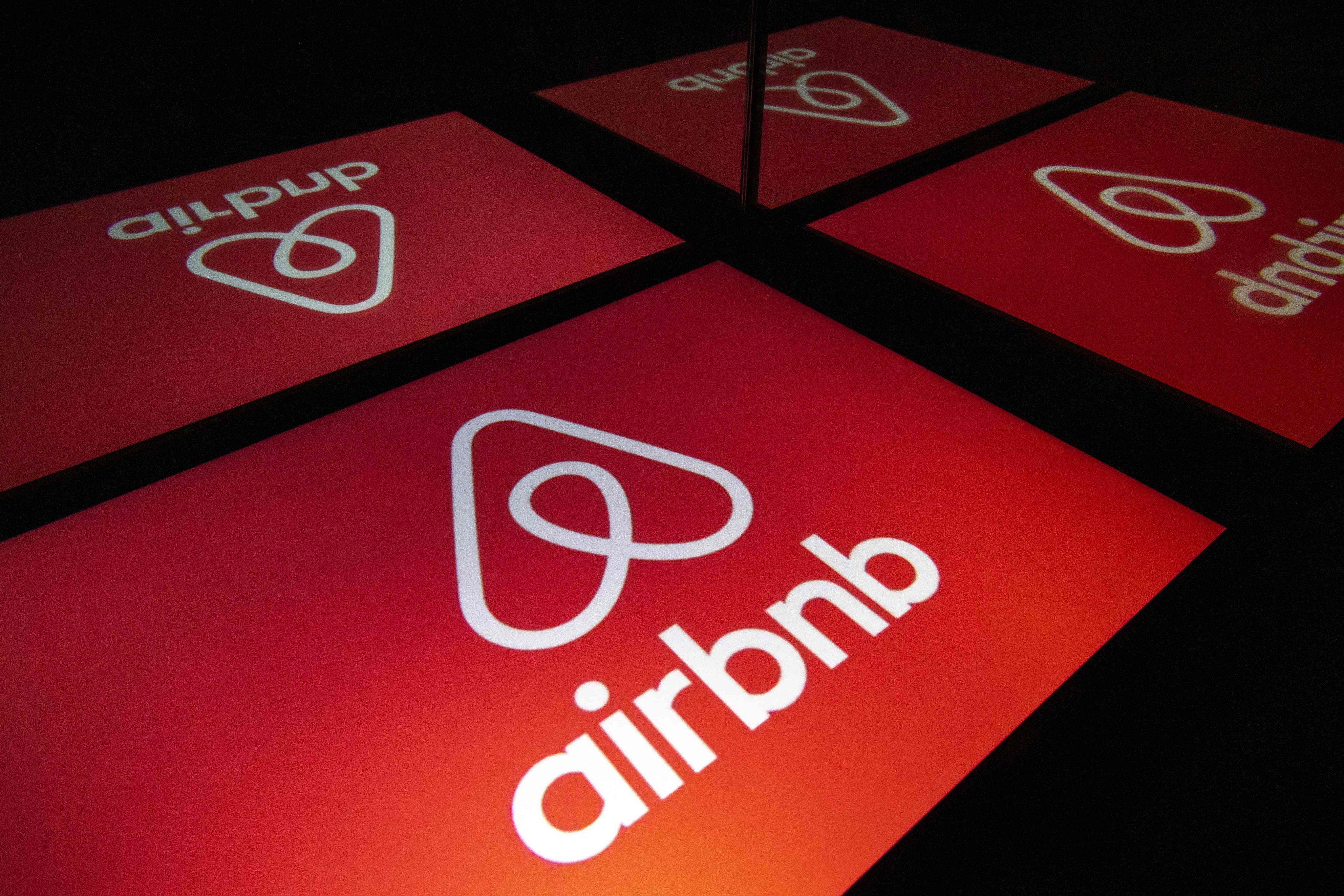 The logo of the online lodging service Airbnb. Photo: AFP