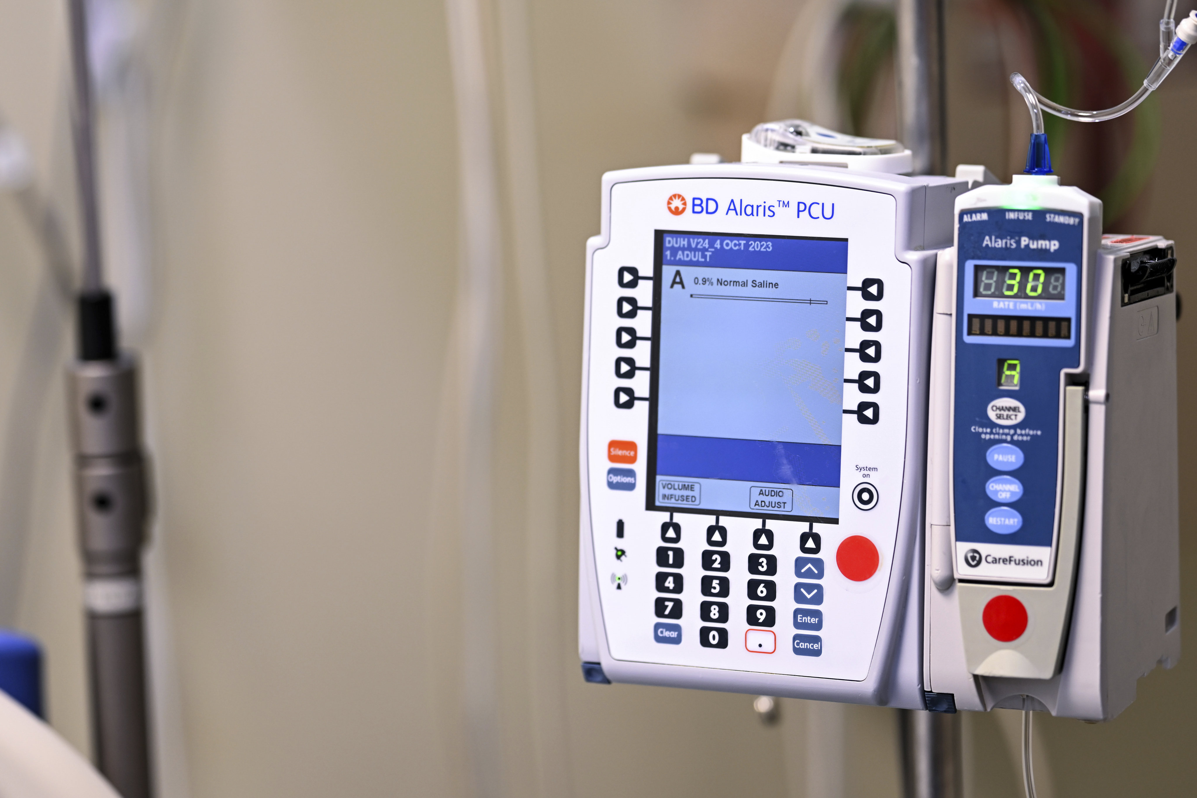 Medical equipment used to customise ketamine infusions for patients, at Duke University. Photo: AP