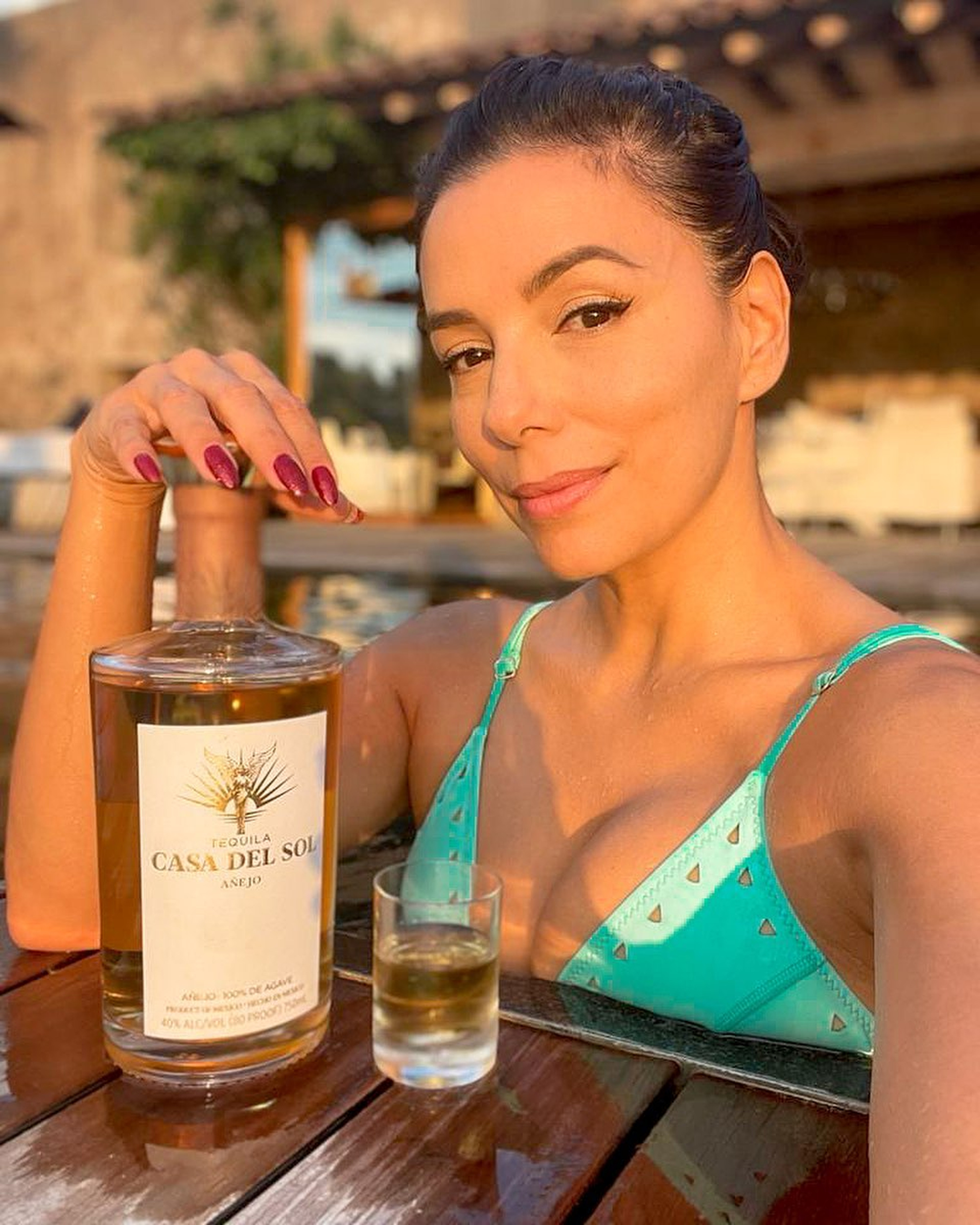 Longoria with a bottle of Casa Del Sol tequila. Photo: Facebook/Eva Longoria Baston