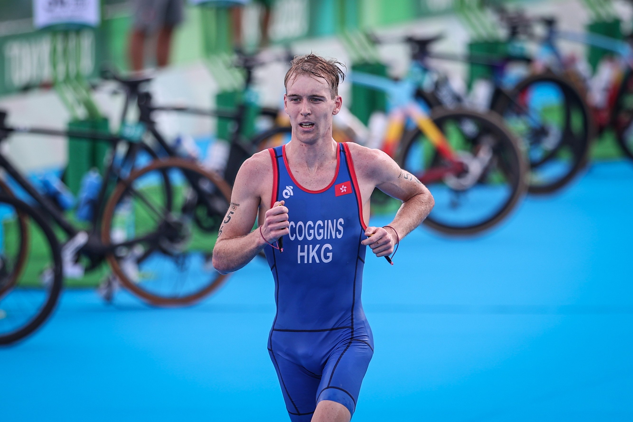 Coggins became Hong Kong’s leading Olympic triathlete after finishing 33rd at the Tokyo Games. Photo: Xinhua
