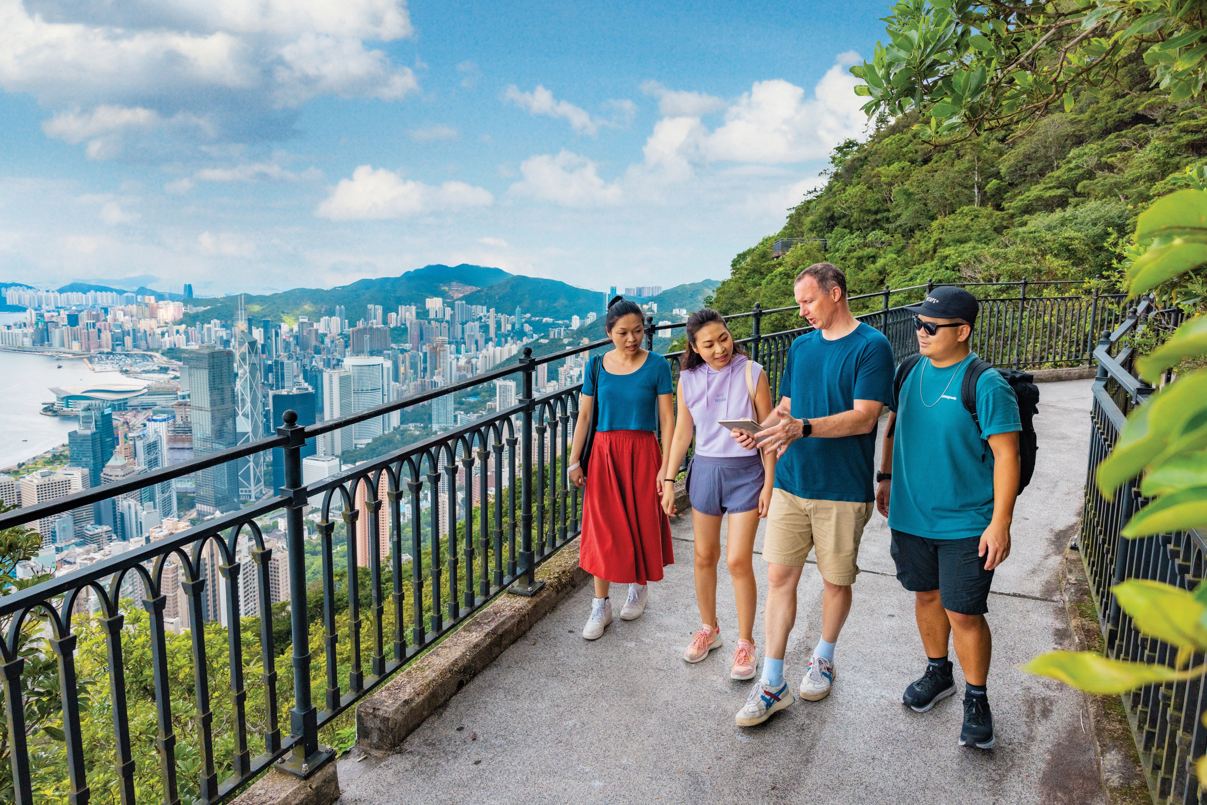 A hike along a tree-lined trail on The Peak – offering a spectacular bird’s-eye view of Hong Kong’s iconic, skyscraper-flanked Victoria Harbour – is among the great team-building activities available to incentive groups.