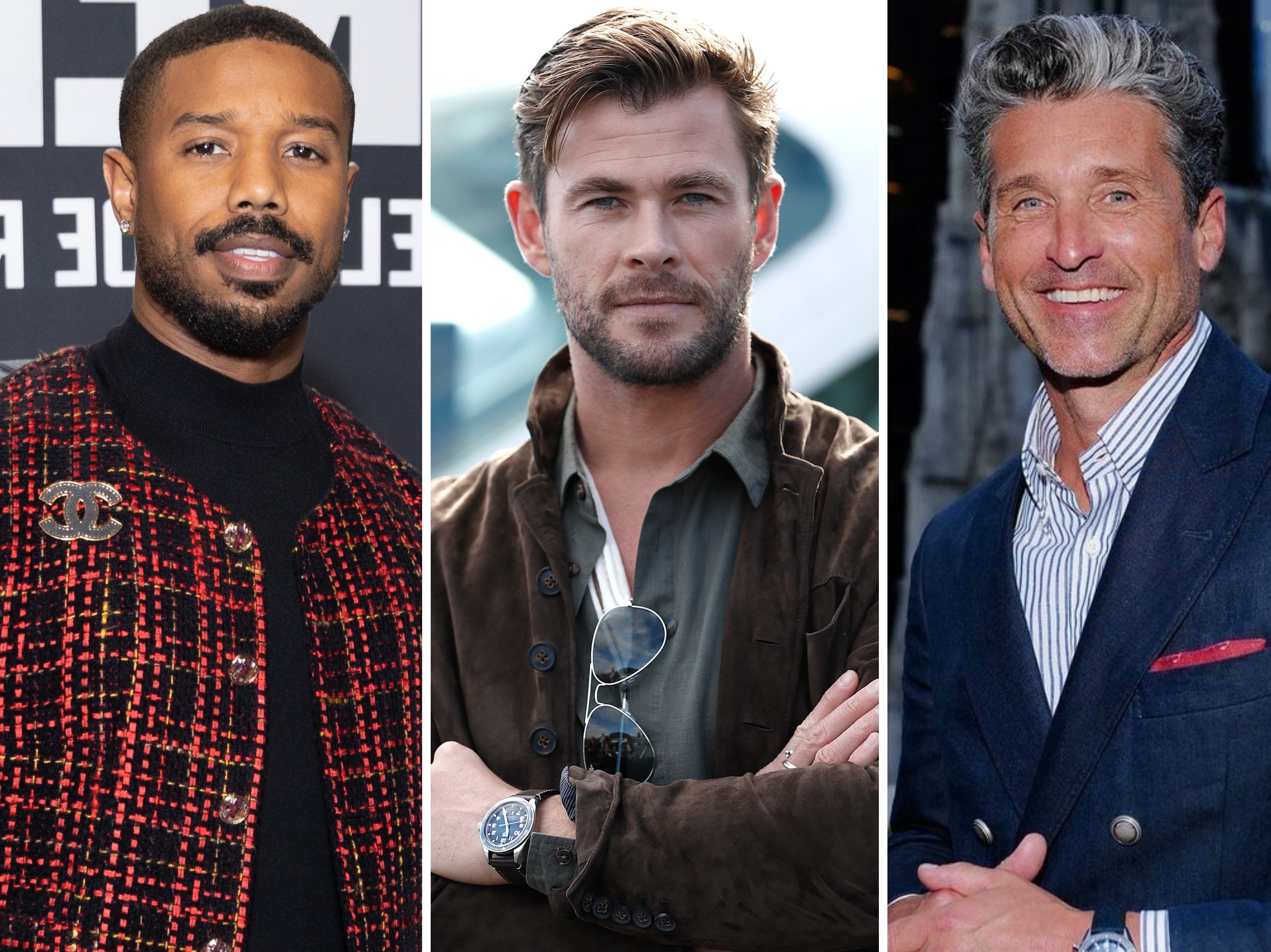 Michael B. Jordan, Chris Hemsworth and Patrick Dempsey have all been named “Sexiest Man Alive” over the years. Photos: Getty Images, @patrickdempsey/Instagram