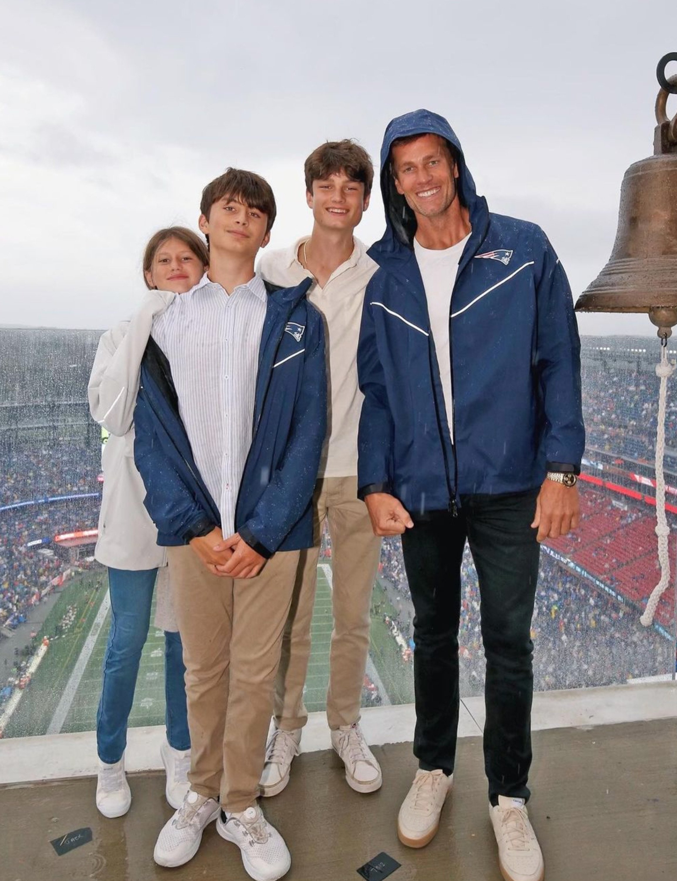 NFL star Tom Brady with his three children, Jack, Benjamin and Vivian. Photo: @tombrady/Instagram