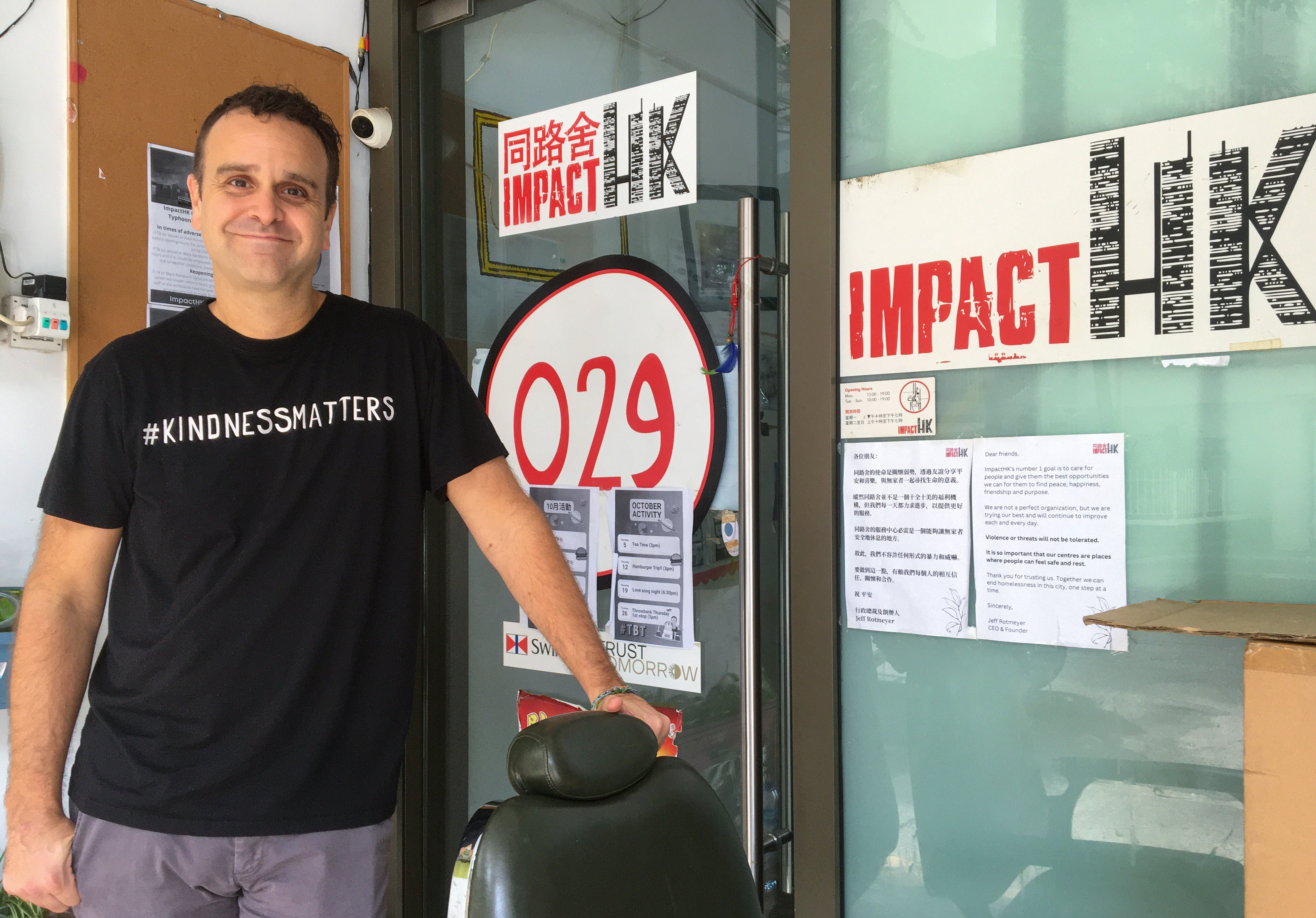 Jeff Rotmeyer, founder and CEO of ImpactHK, says funding was much needed to address a surge in homelessness during the pandemic. Photo: Cindy Sui