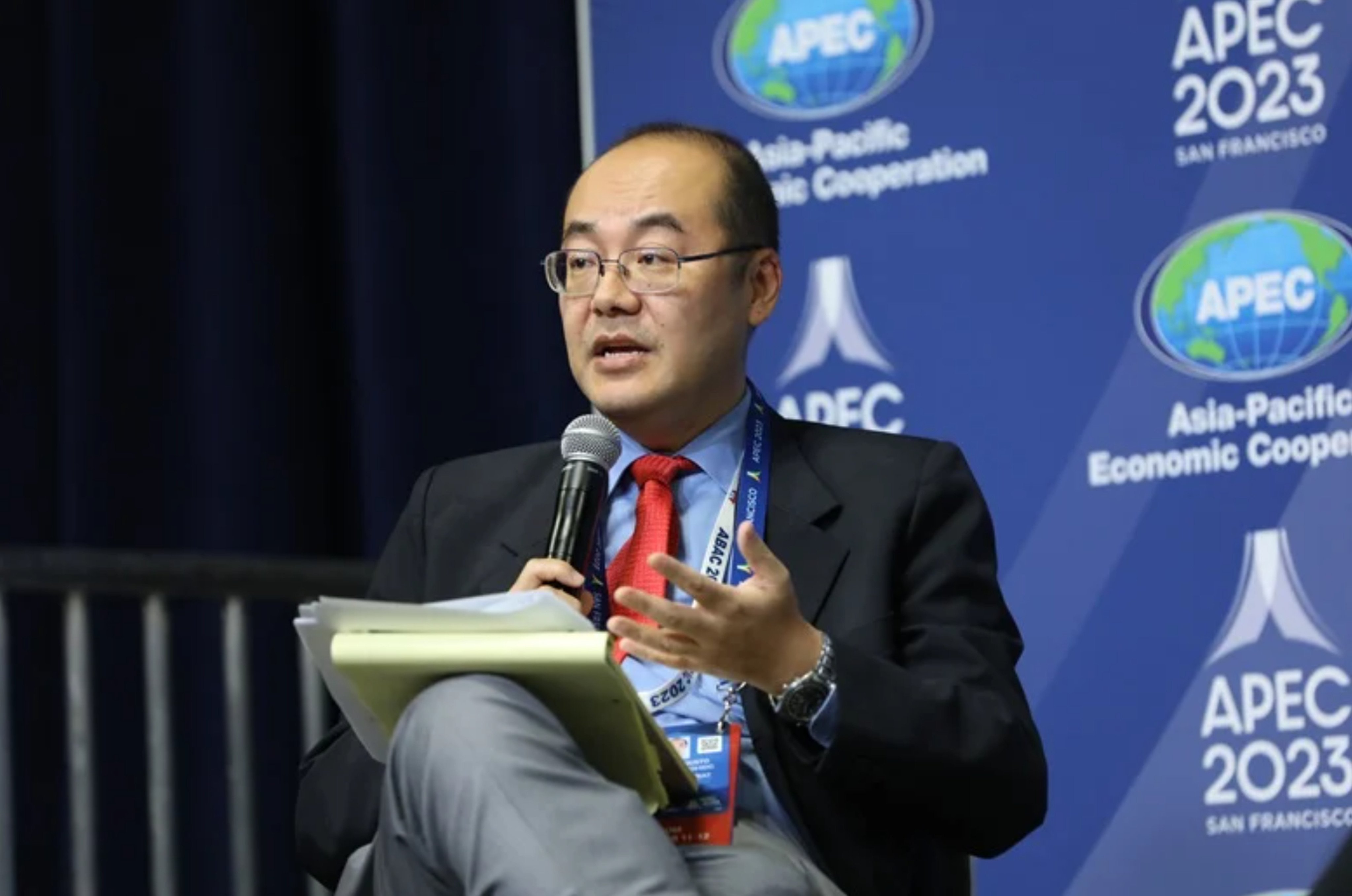Carlos Kuriyama, director of Apec’s Singapore-based research arm, at the 21-country summit in California on Sunday. Photo: Apec