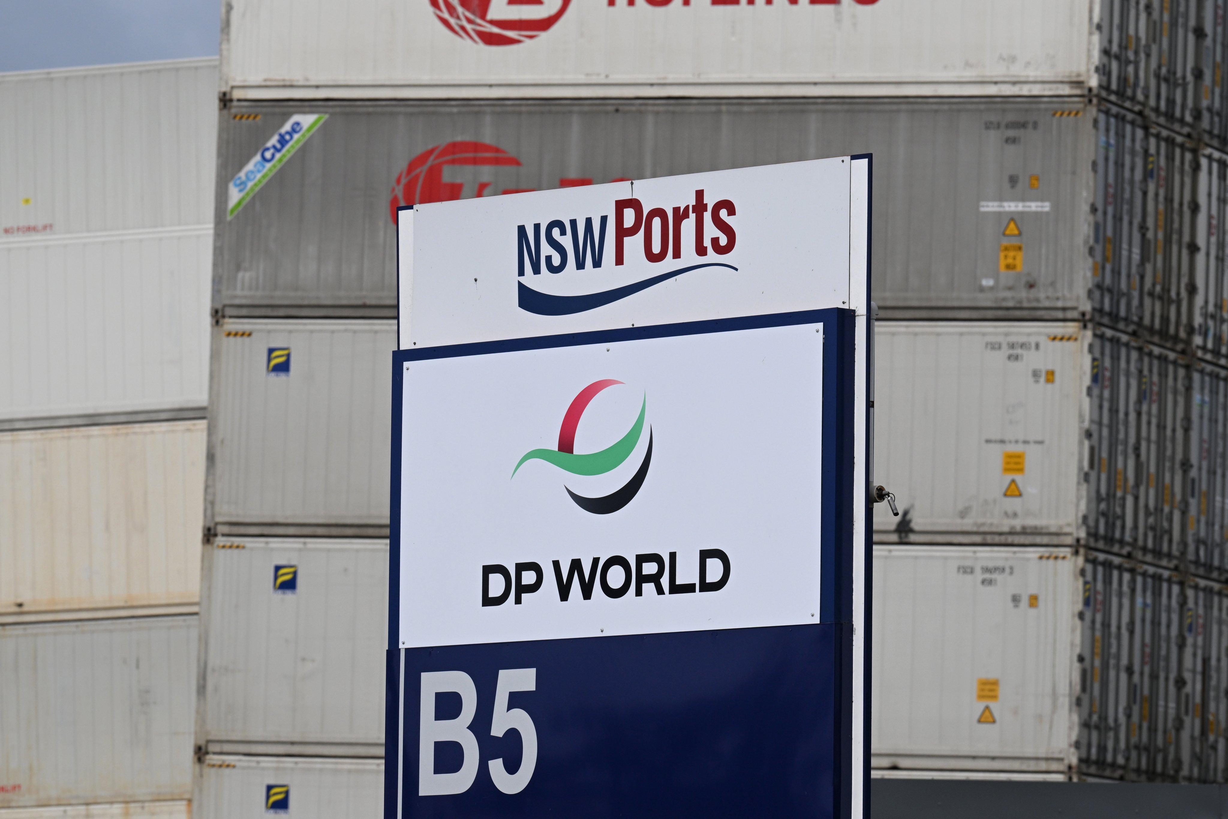 Ports operator DP World Australia, which was the target of a malicious cyber attack according to Australian authorities, is focused on getting containers at ports across Australia moving again. Photo: EPA-EFE