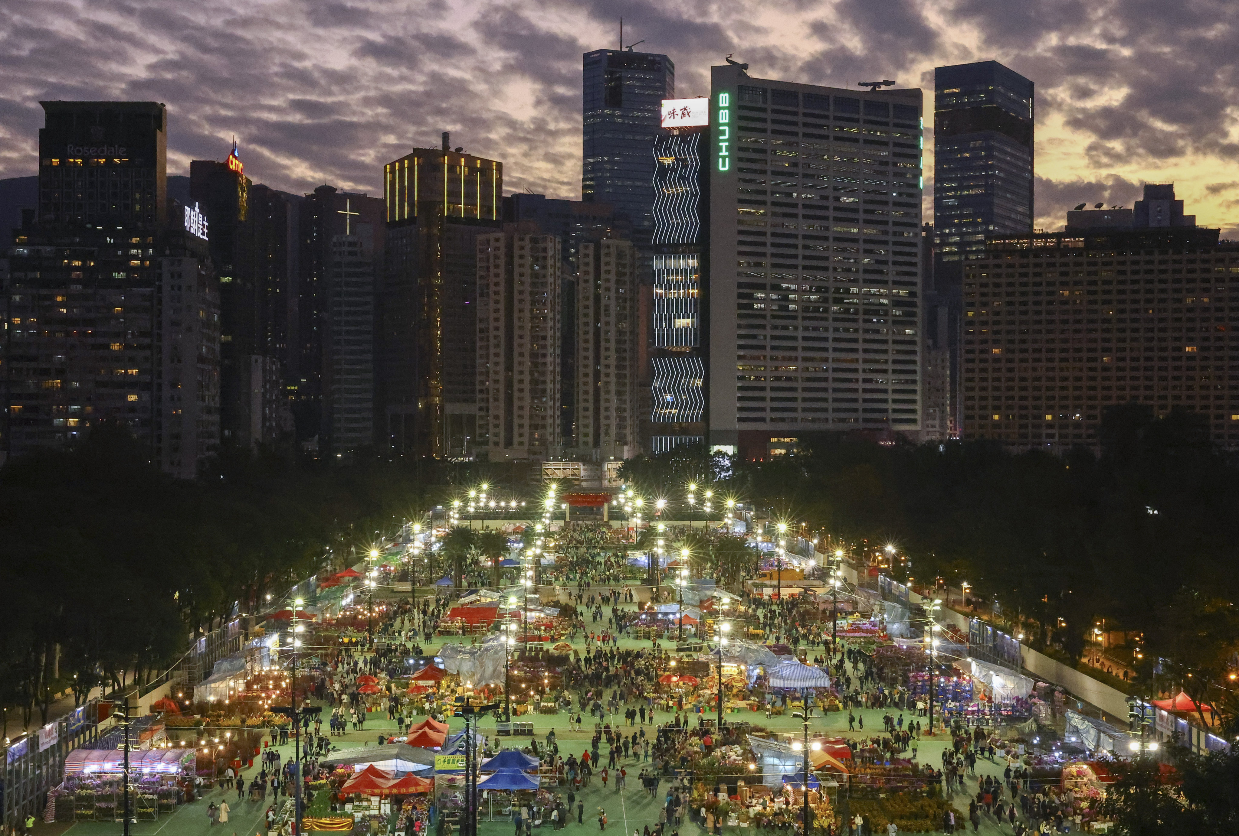 The Lunar New Year fair in Victoria Park earlier this year. The Democratic Party had hoped to set up a dry goods stall at the 2024 edition. Photo: Dickson Lee