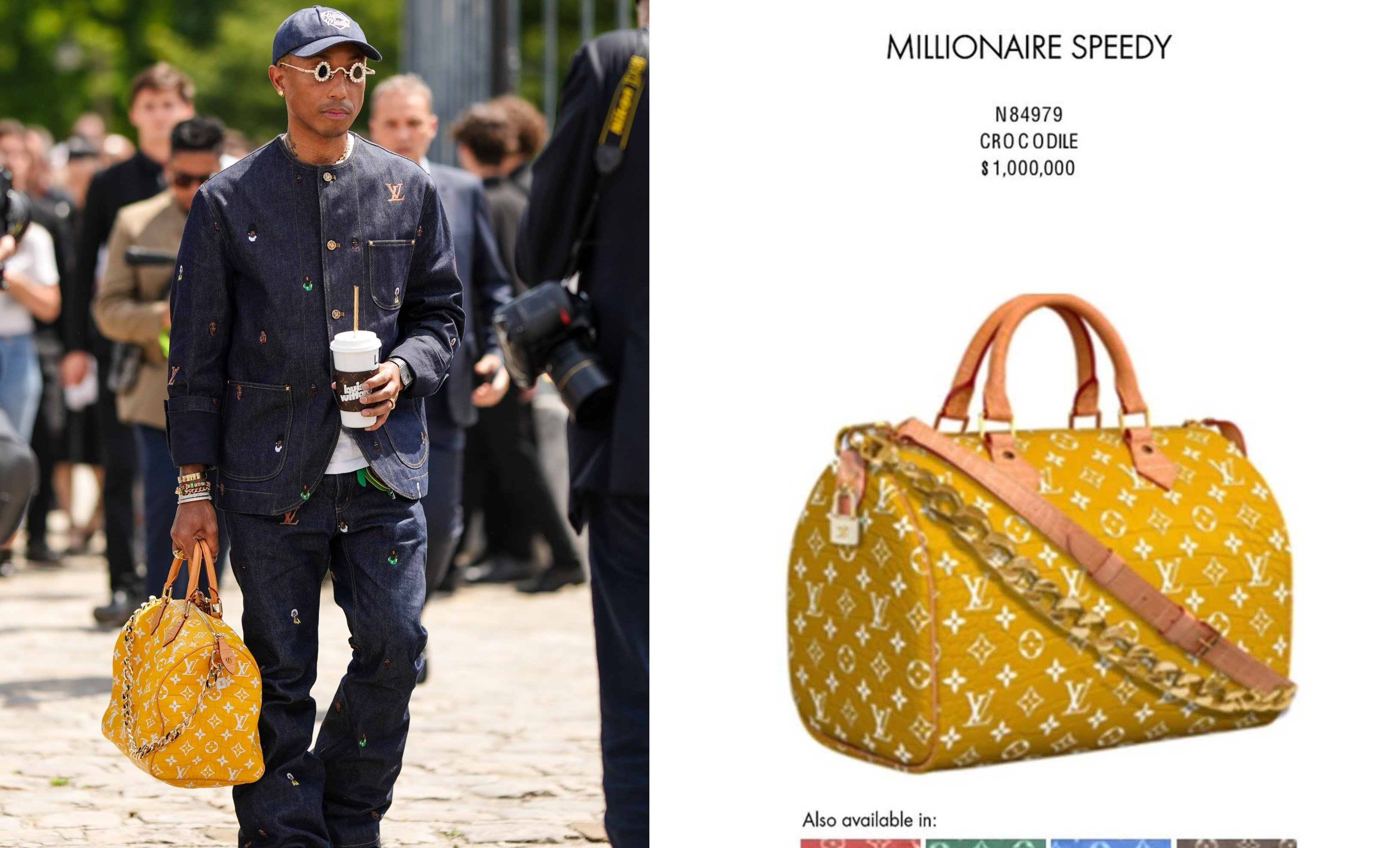 Louis Vuitton’s Millionaire Speedy bag designed by Pharrell Williams is now available – for a select few. Photos: Getty Images; @pjtucker/Instagram