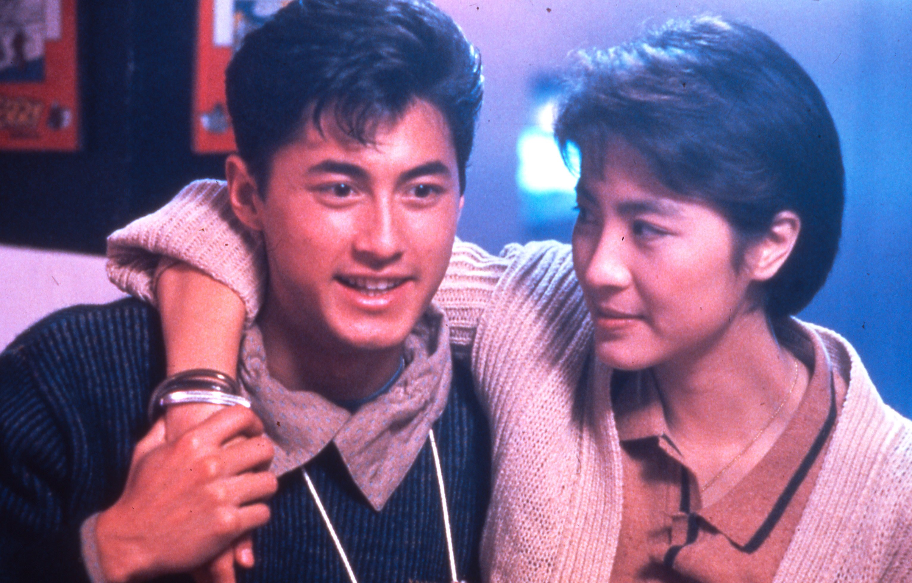 Michael Wong and Michelle Yeoh in a still from “Royal Warriors” (1986), in which Wong got his first big break. Because of the film, the Chinese-American was typecast as a police officer. Unable to speak Cantonese, the Hong Kong film industry treated him like a foreigner. Photo: Eureka Entertainment