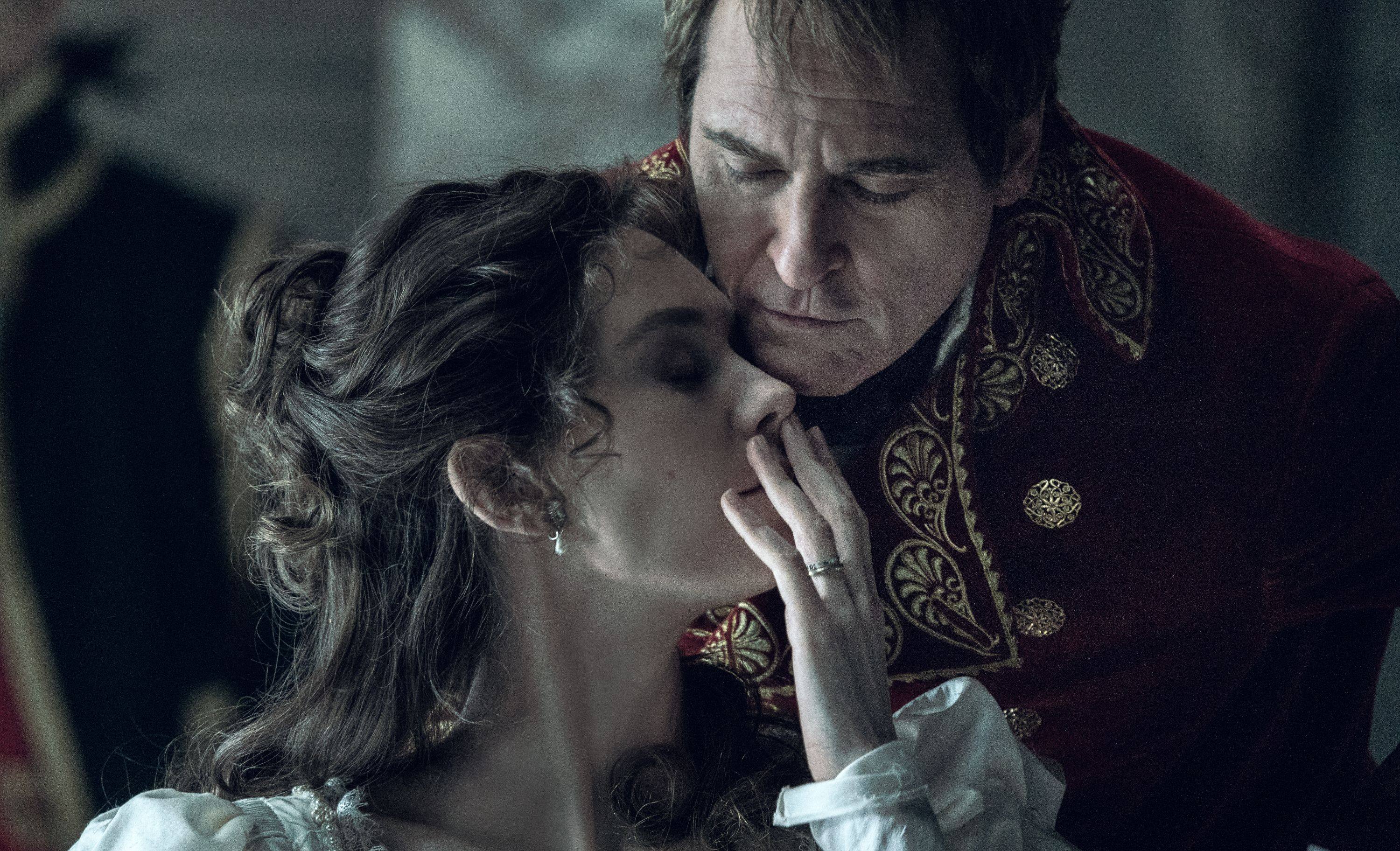 Vanessa Kirby and Joaquin Phoenix in a still from “Napoleon”.