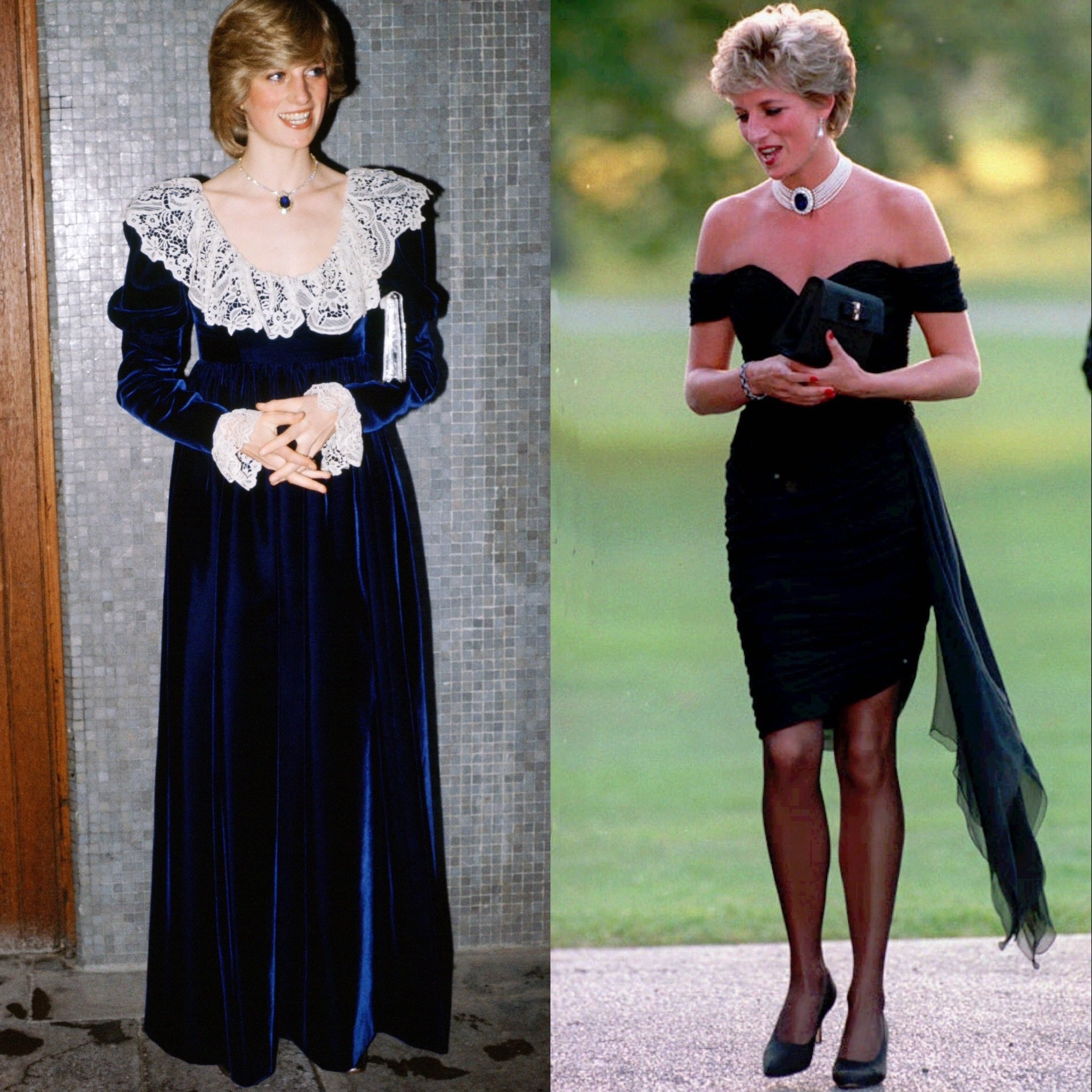 Princess Diana’s style took a major turn after she divorced Charles. In 1994 she made headlines with the “revenge dress” (pictured left), which she wore at a party in London. Photos: Tim Graham Photo Library via Getty Images and Martin Keene, AP.


