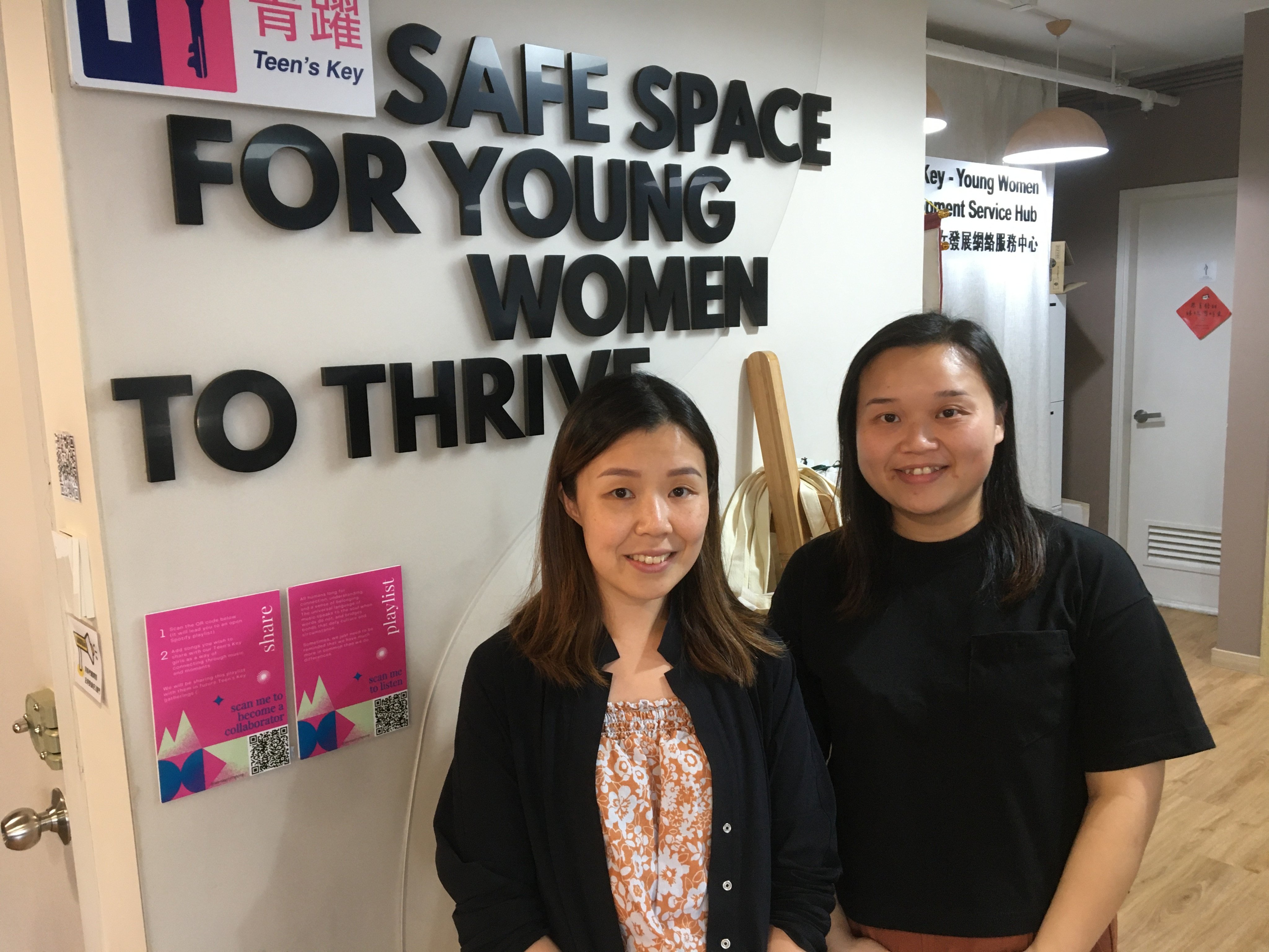 Teen’s Key head of resource development Rachel Chow (left) and head of service Megan Yik say more needs to be done to prevent teen pregnancies, sexual violence and harassment. Photo: Cindy Sui
