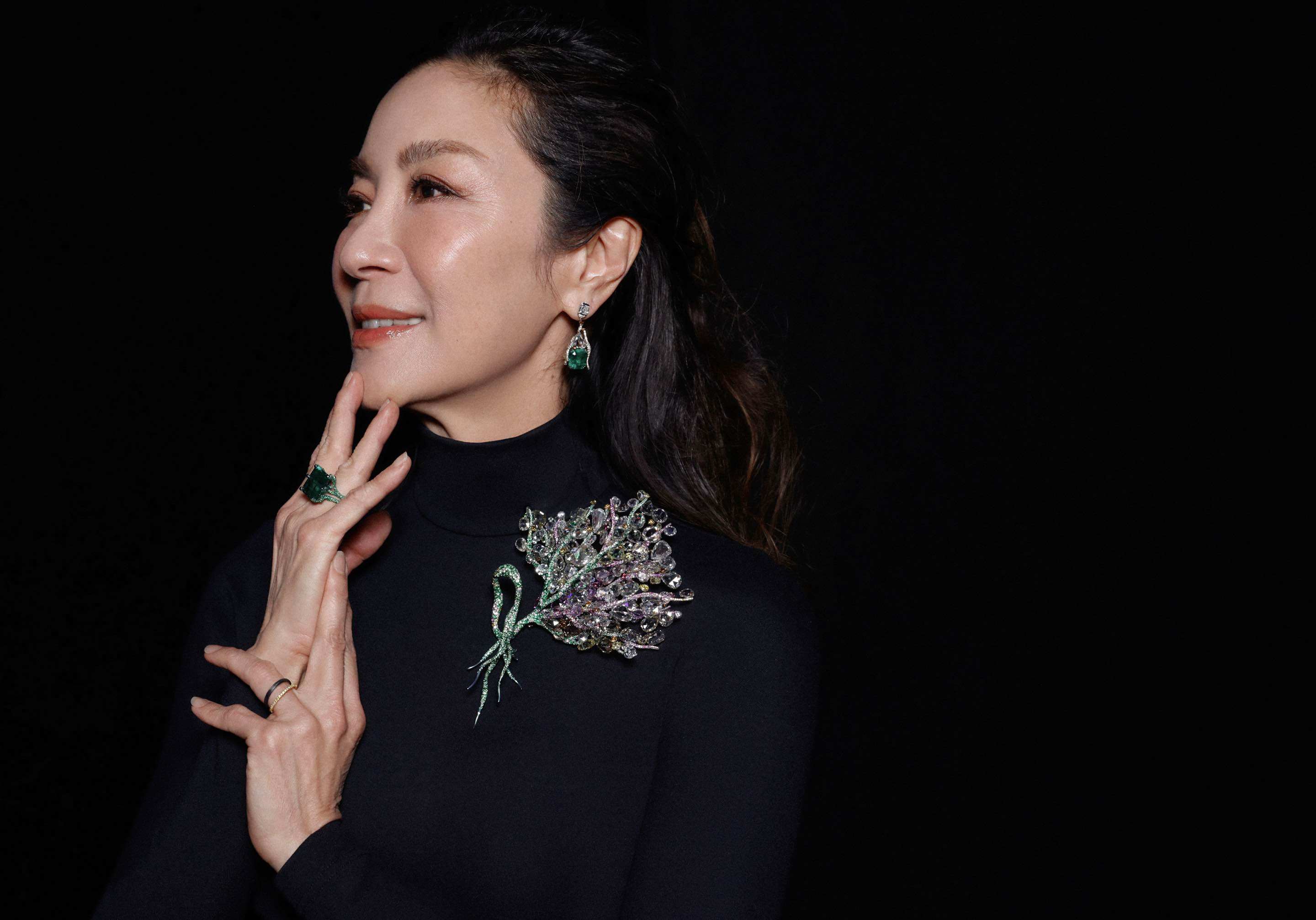 Michelle Yeoh wears the Pamir brooch from Cindy Chao’s Black Label Masterpiece collection. Photos: Handout