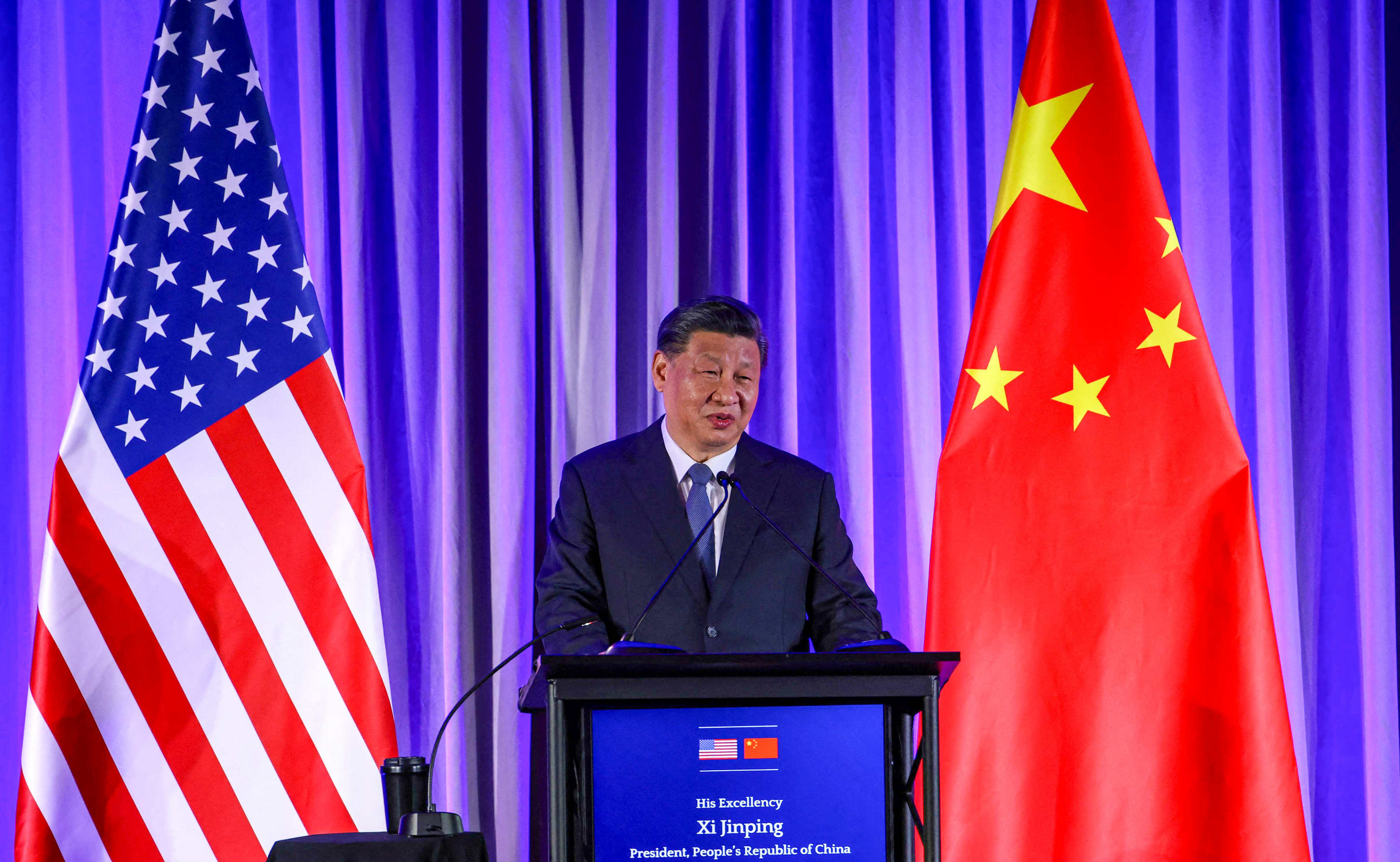 China’s President Xi Jinping spoke of hope and friendship as he dined with US business leaders in San Francisco on Wednesday during the Apec summit. Photo: AFP