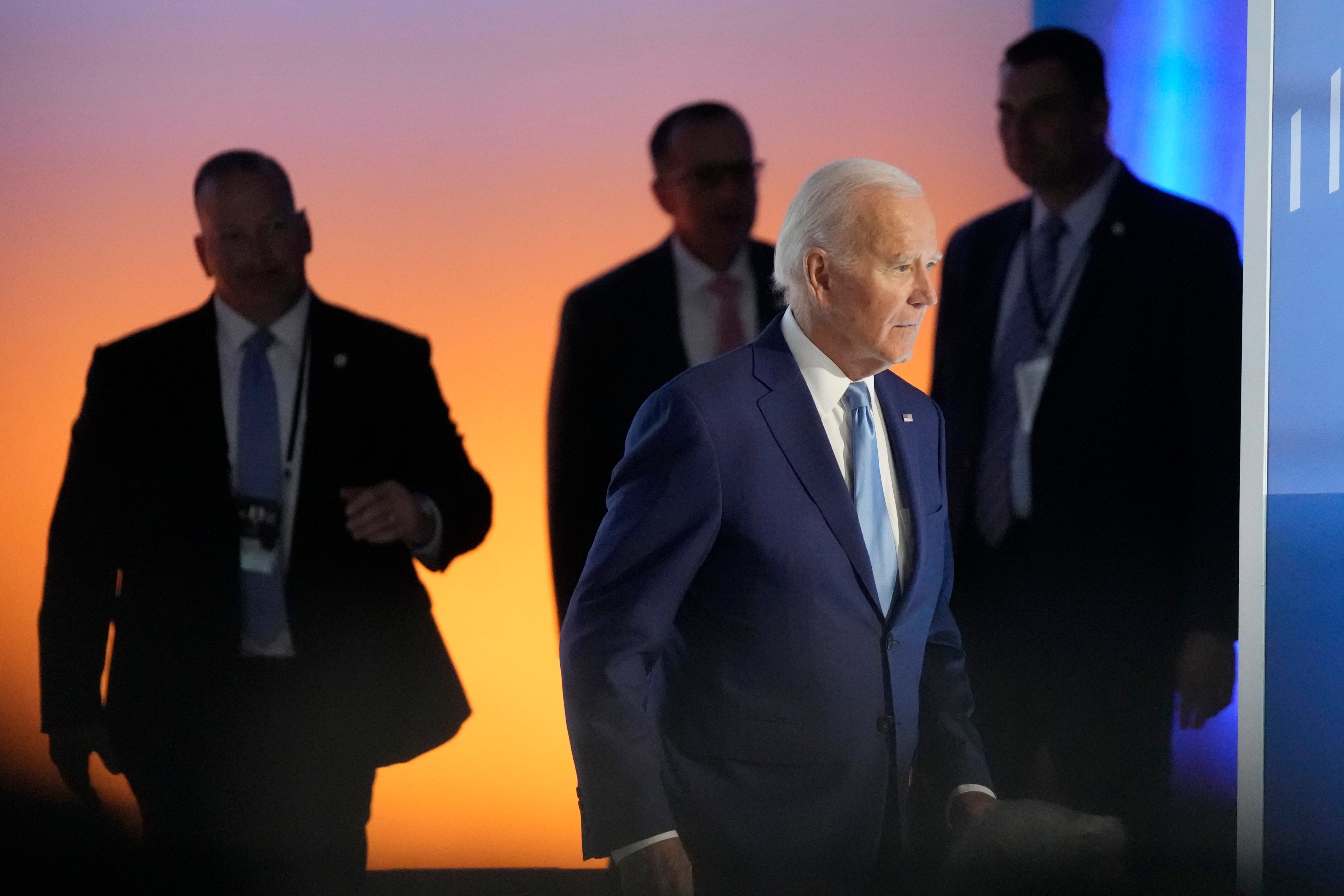 US President Joe Biden walks to a meeting with fellow leaders during the Asia-Pacific Economic Cooperation summit in San Francisco on Thursday. Photo: AP