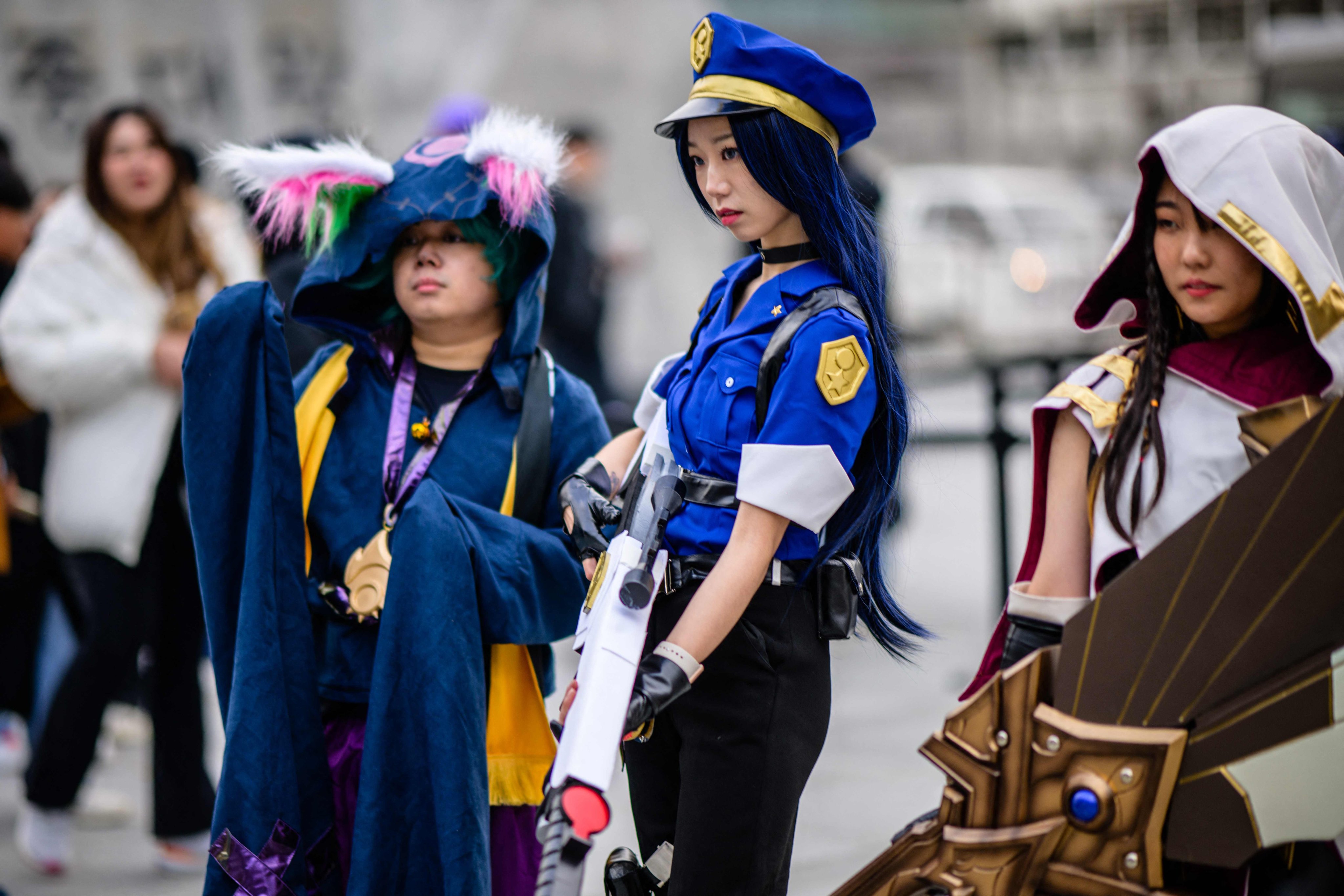 Cosplayers attend the ‘2023 Worlds Fan Fest’ for the League of Legends World Championship 2023, at Gwanghwamun Square in Seoul. Photo: AFP
