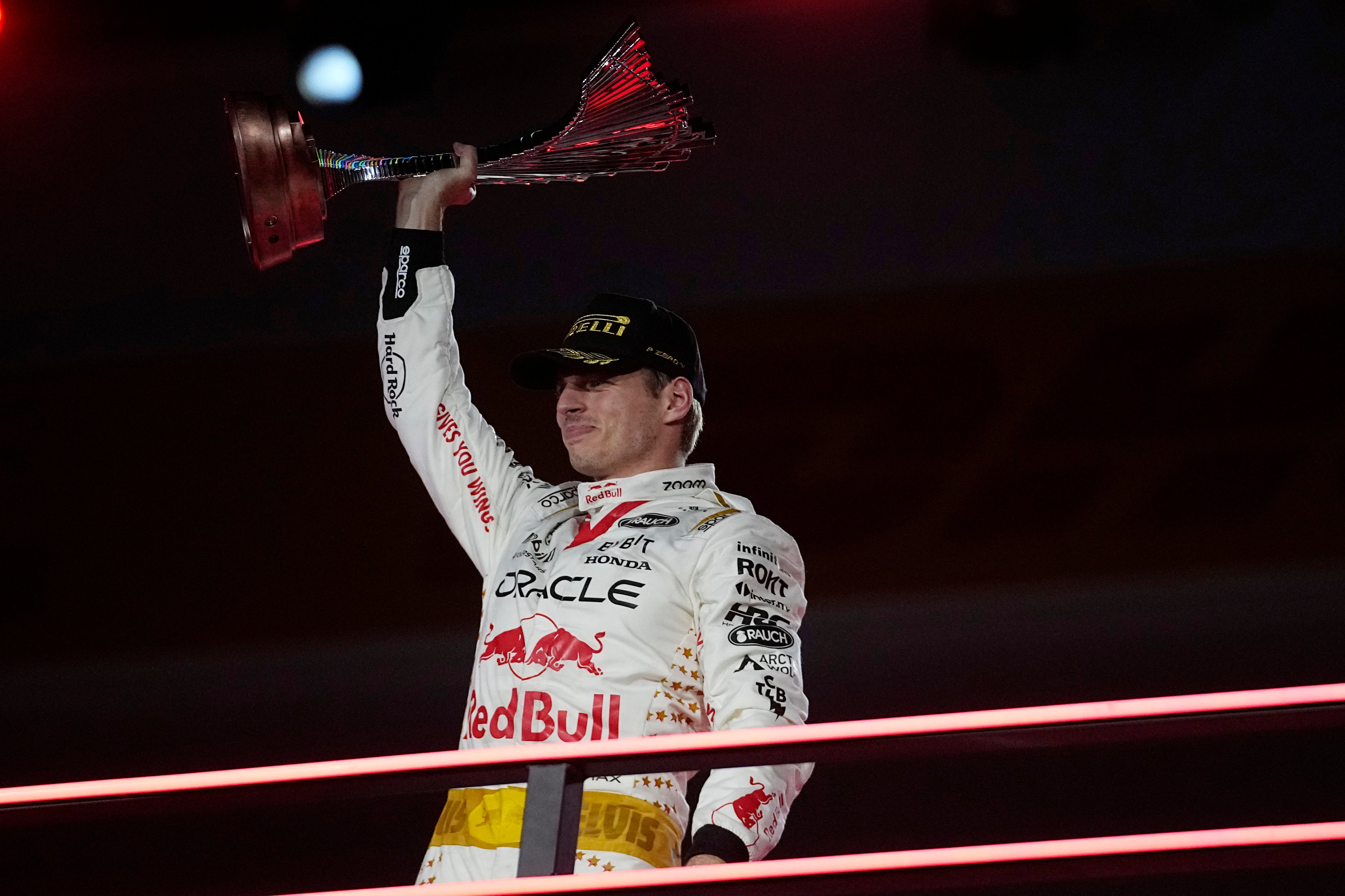 Red Bull driver Max Verstappen finishes first in the Formula One Las Vegas Grand Prix. Photo: AP