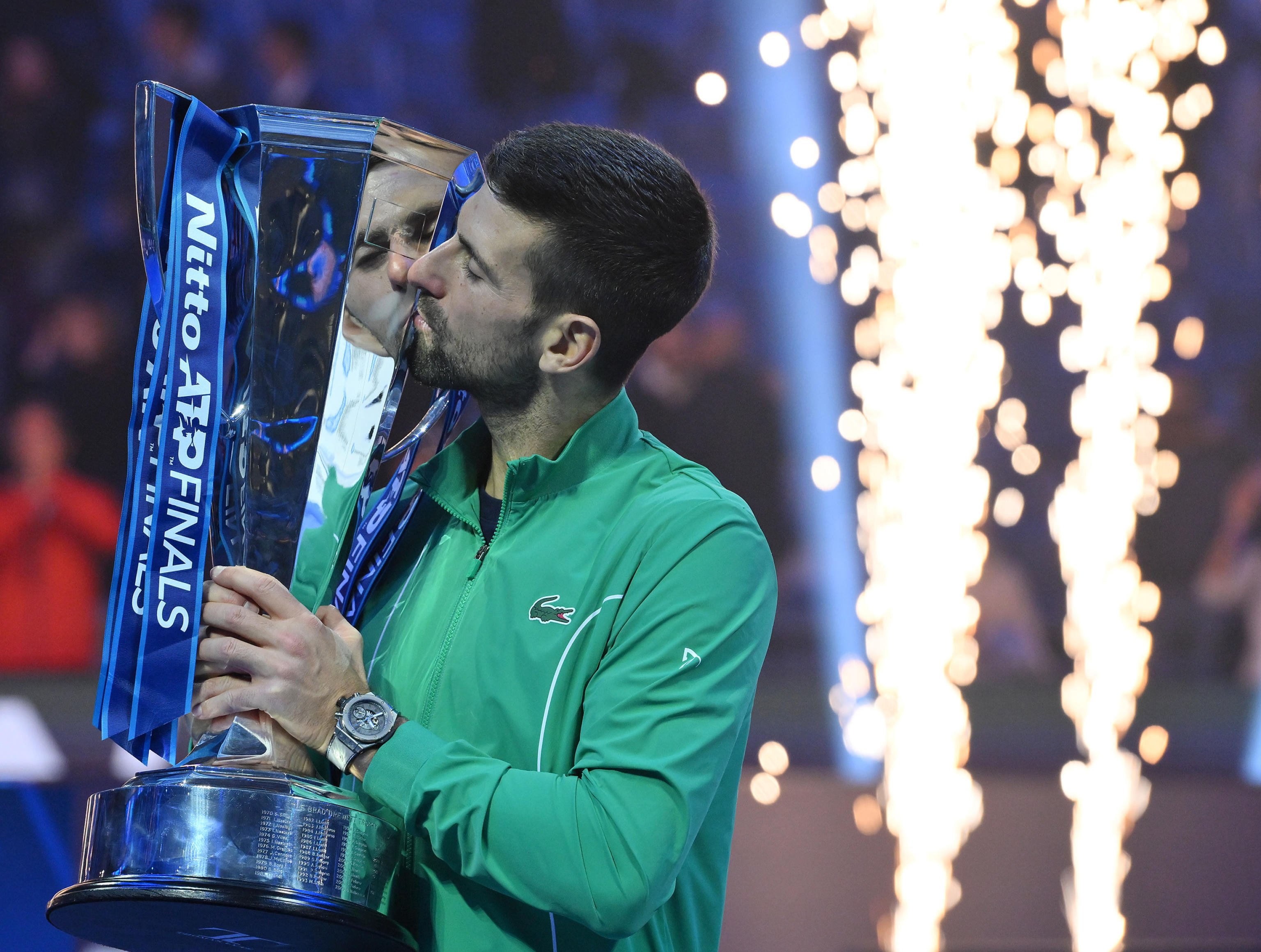 Novak Djokovic surpasses legendary Roger Federer to win a record-breaking seventh ATP Title. Photo: EPA-EFE
