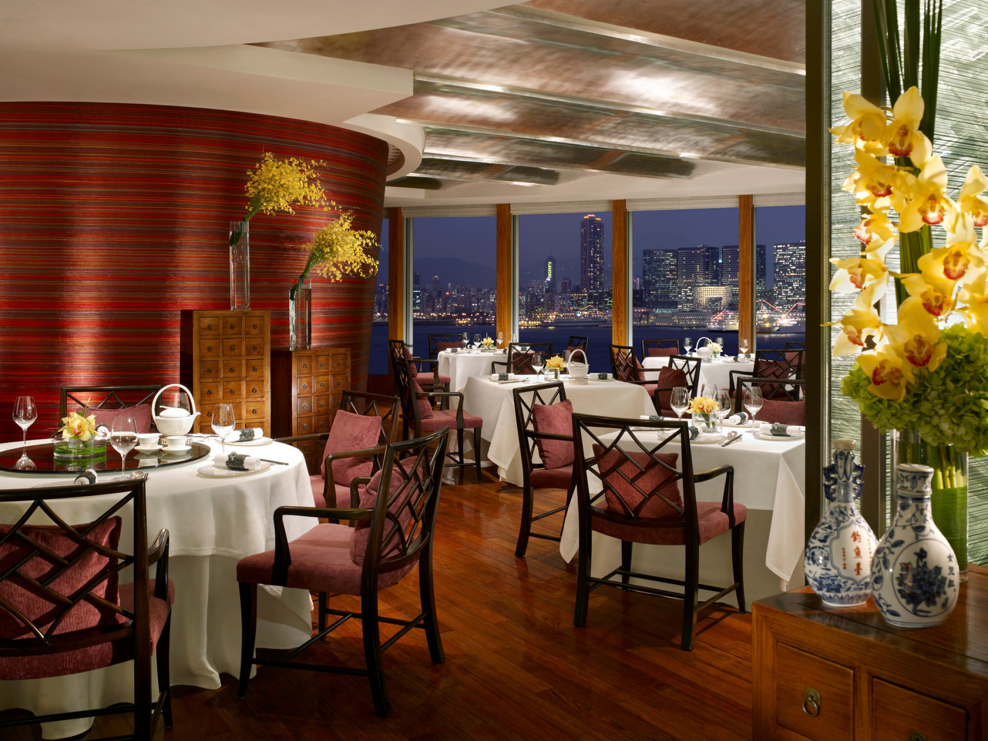 The interior of Lung King Heen in Hong Kong, one of seven restaurants around the world to achieve the highest score in the 2023 La Liste ranking of the world’s best places to eat. Photo; Lung King Heen