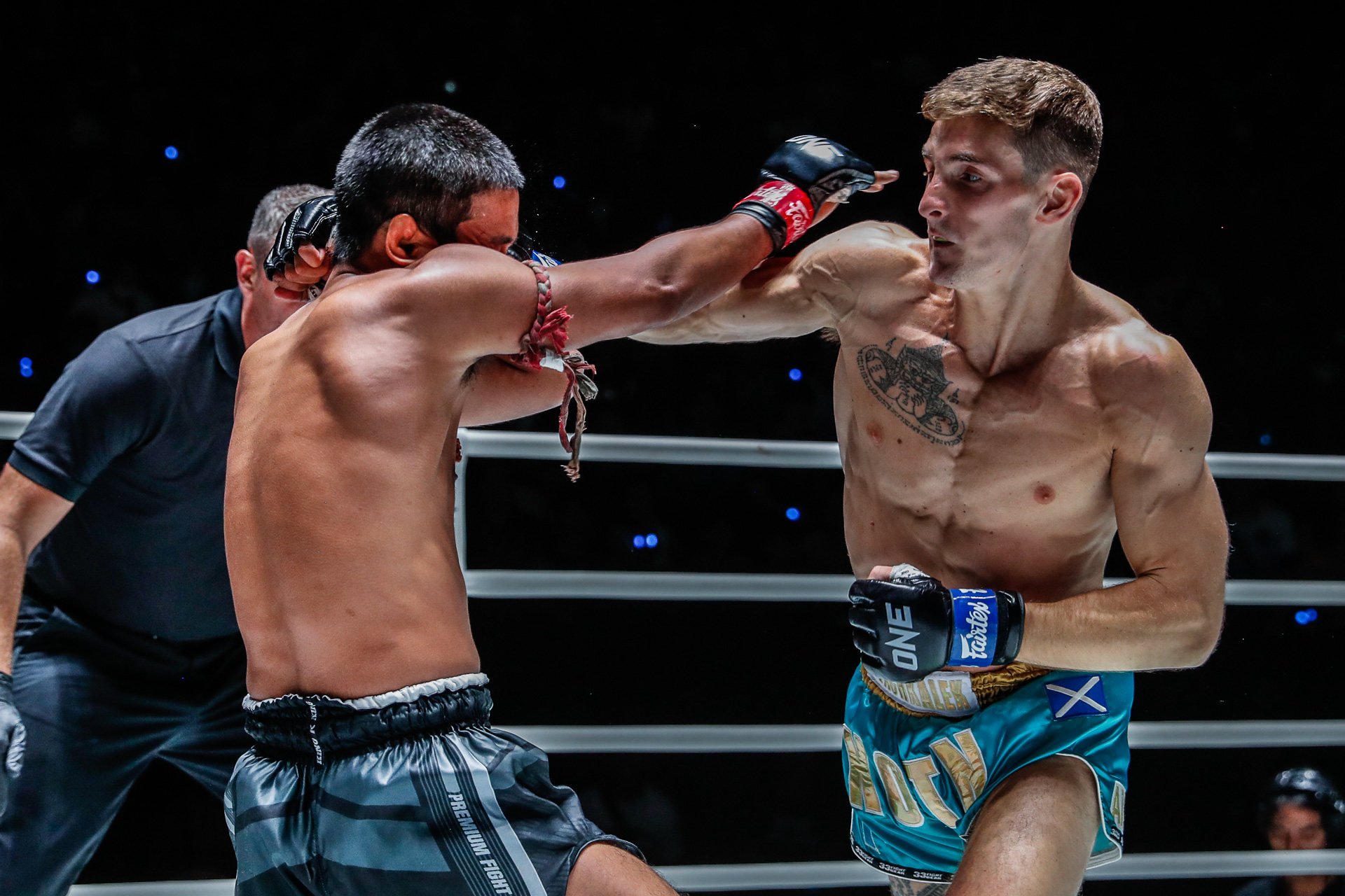 Nico Carrillo lands a punch on Muangthai. Photos: ONE Championship