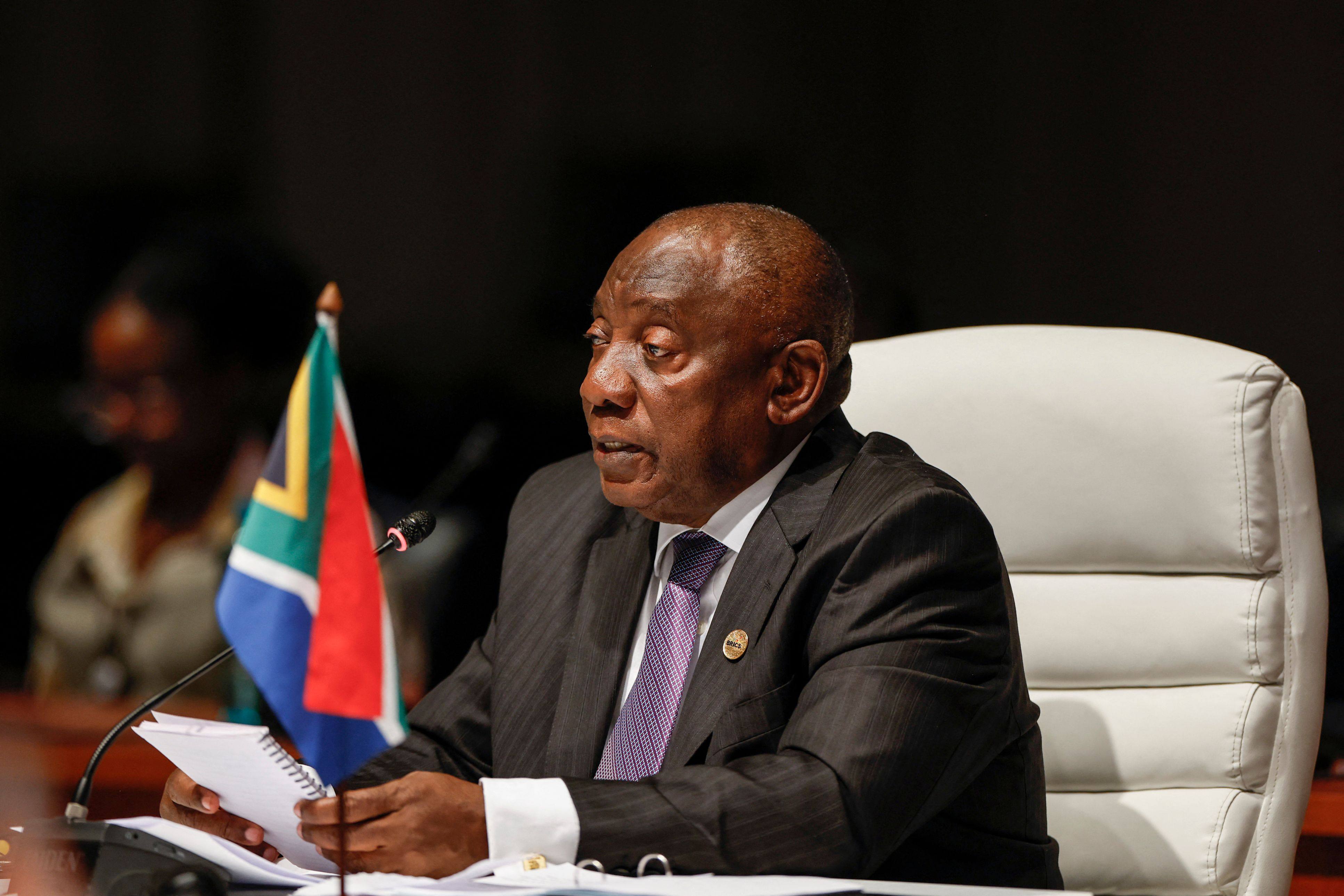 -South African President Cyril Ramaphosa accused Israel of war crimes and “genocide” in Gaza during a BRICS group of nations summit on Tuesday. Photo: Pool/AFP