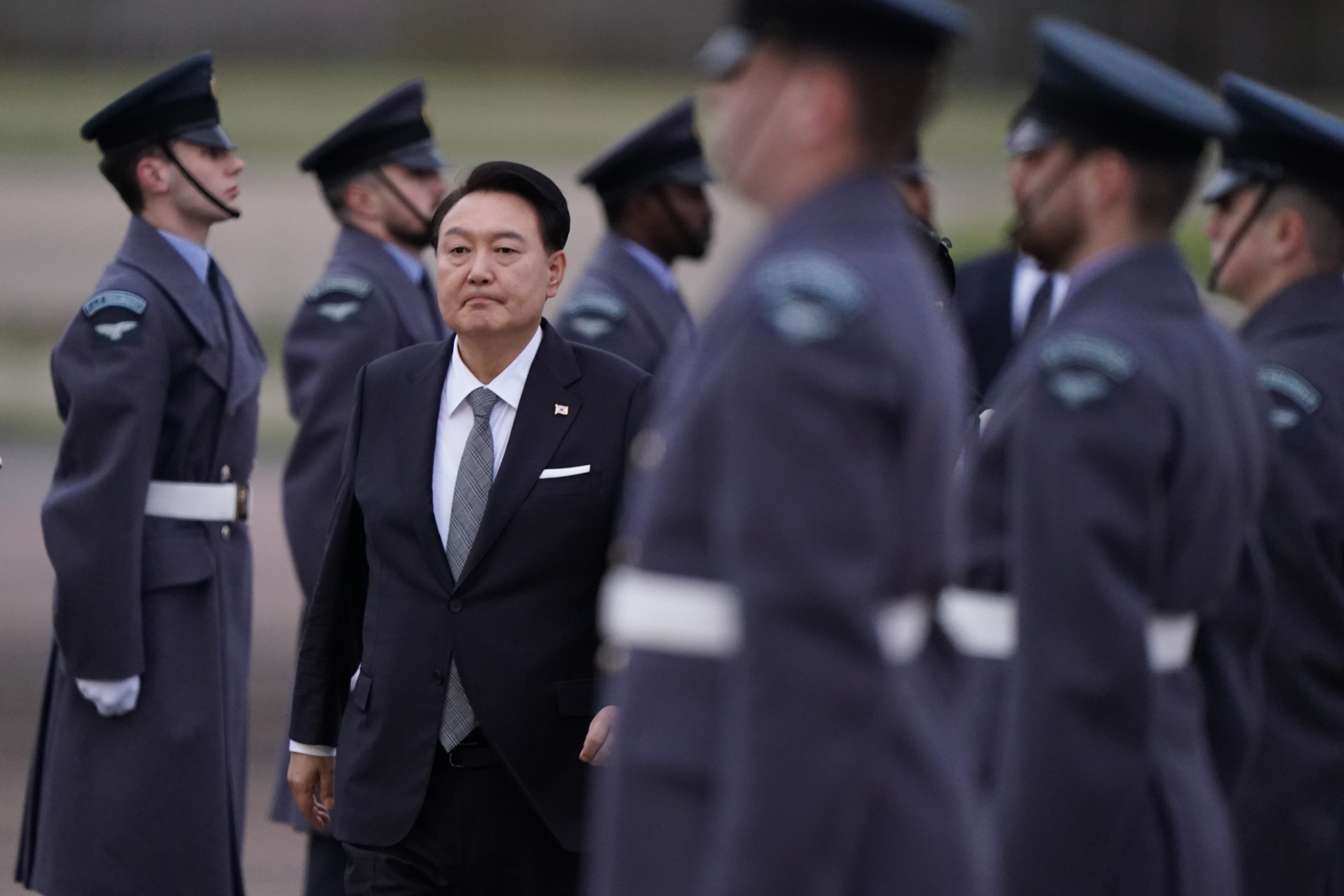 South Korea’s President Yoon Suk-yeol arrives at Stansted Airport for the start of his state visit to the UK. Yoon said he believed China’s interests did not align with those of the North or Russia, stressing Beijing’s role in promoting peace and prosperity in the region. Photo: dpa