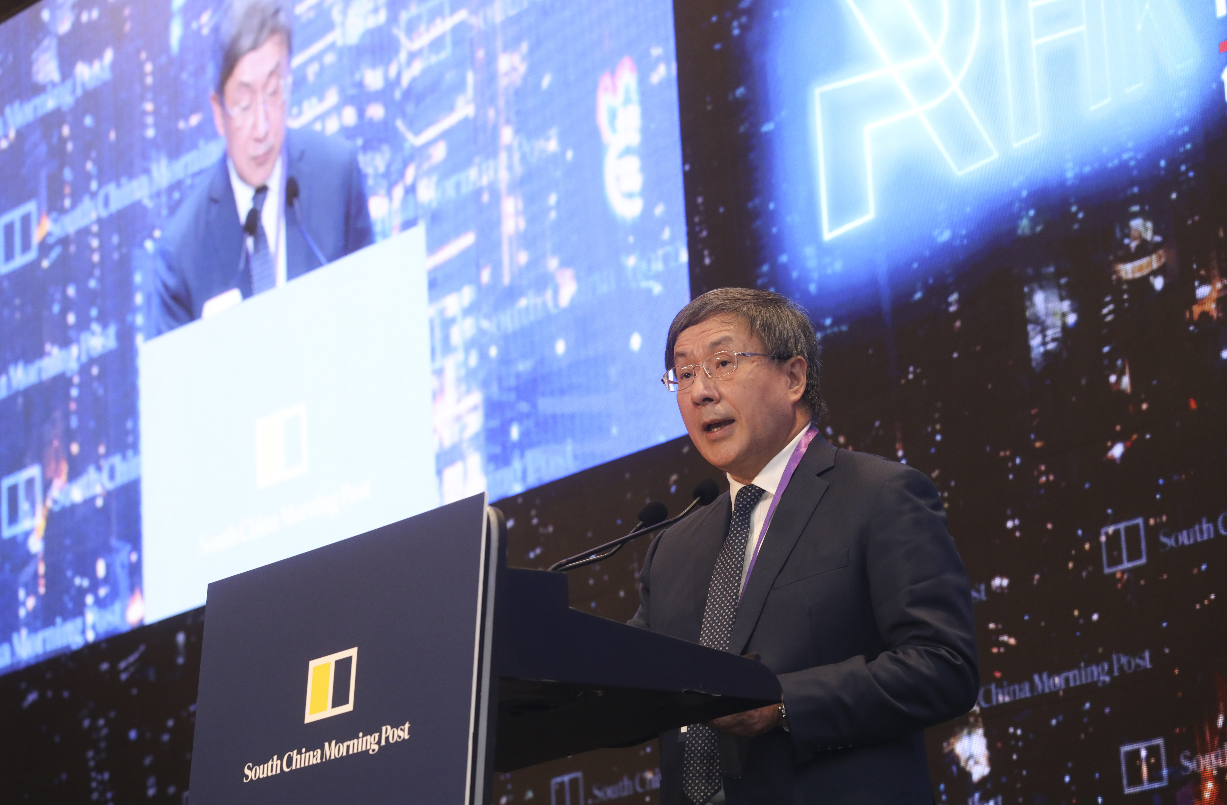 Warner Cheuk, the deputy chief secretary, speaks at a “Redefining Hong Kong” event organised by the Post on policies for the elderly amid a strong silver economy. Photo: Sun Yeung