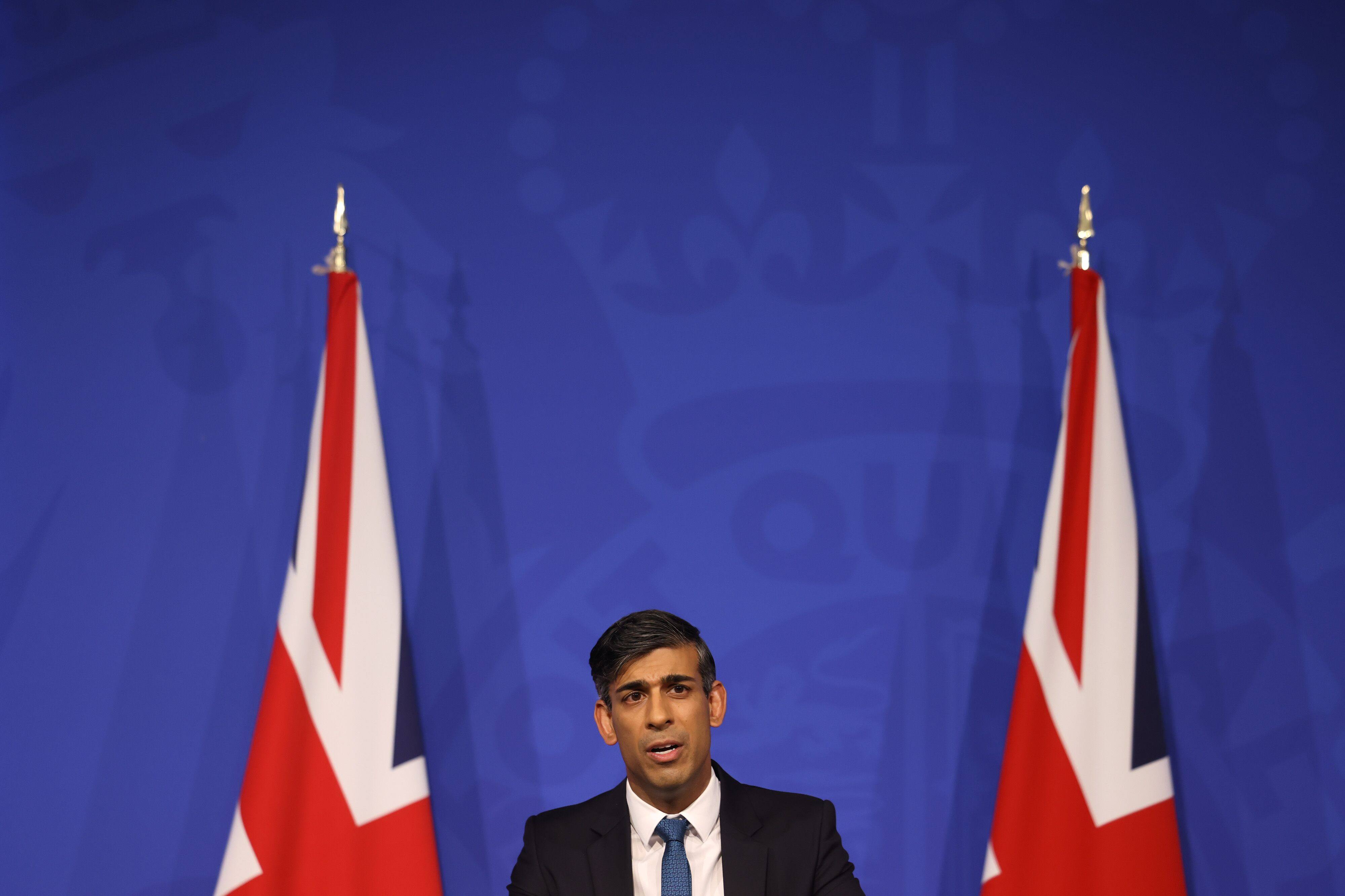 British Prime Minister Rishi Sunak speaks at a news conference in Downing Street in London, UK, on November 15. Photo: Bloomberg