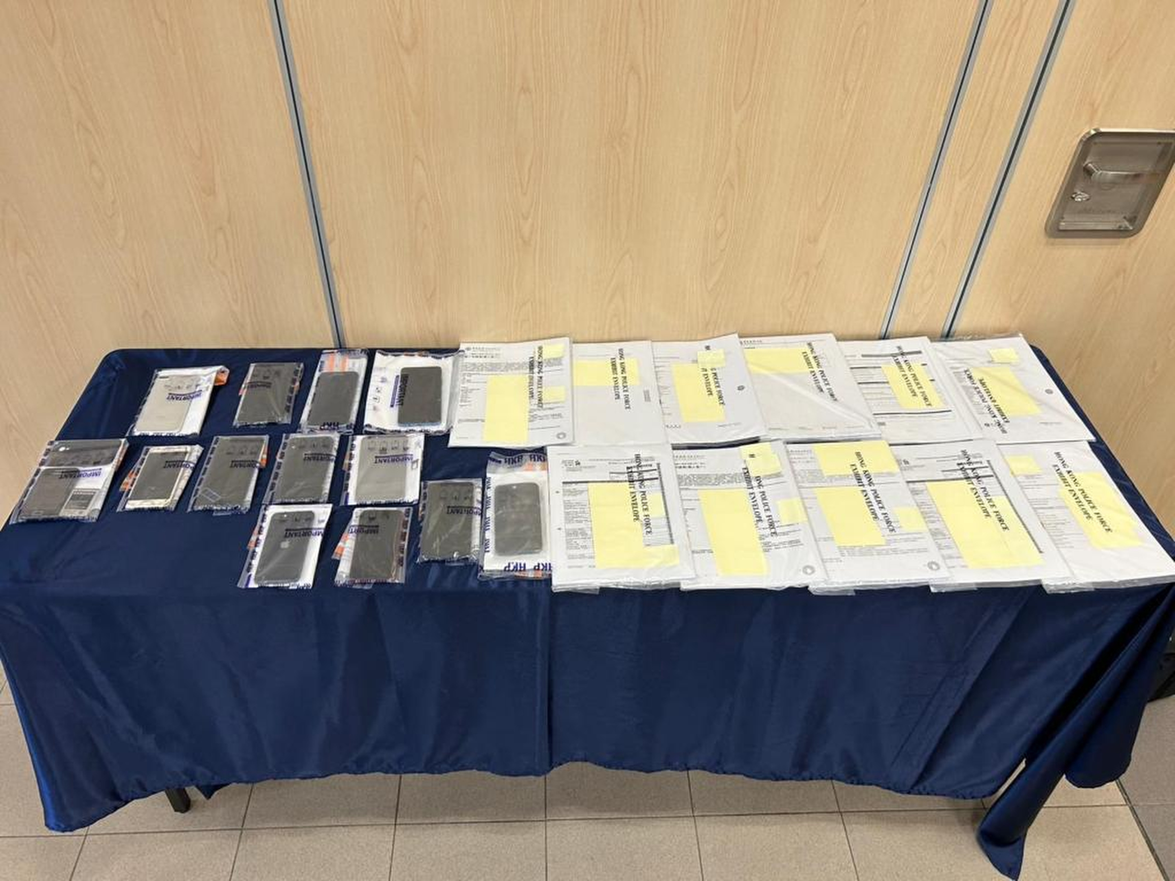 Police display evidence related to the case. Photo: Handout