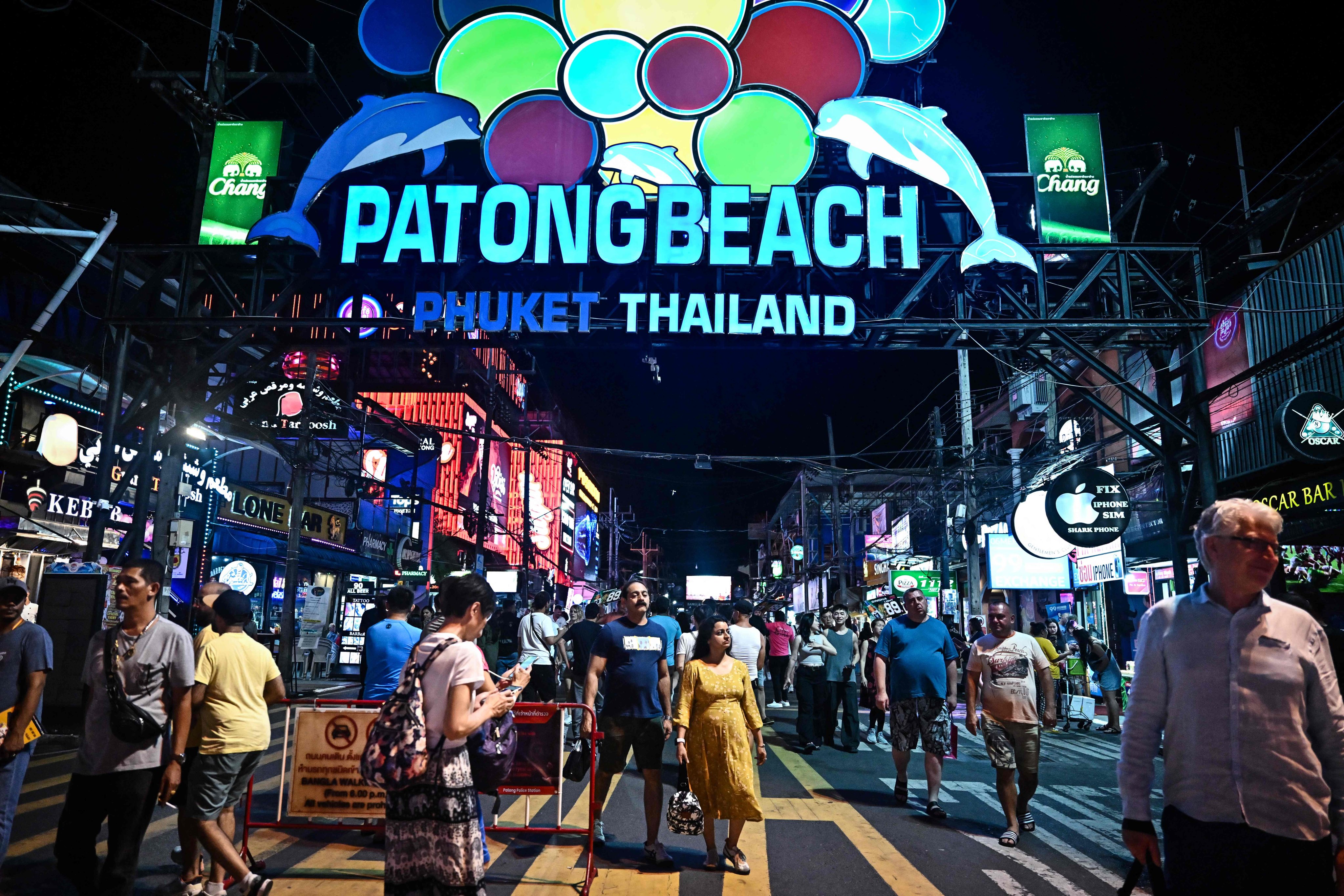 Tourists visit Patong in Phuket, Thailand. Photo: AFP