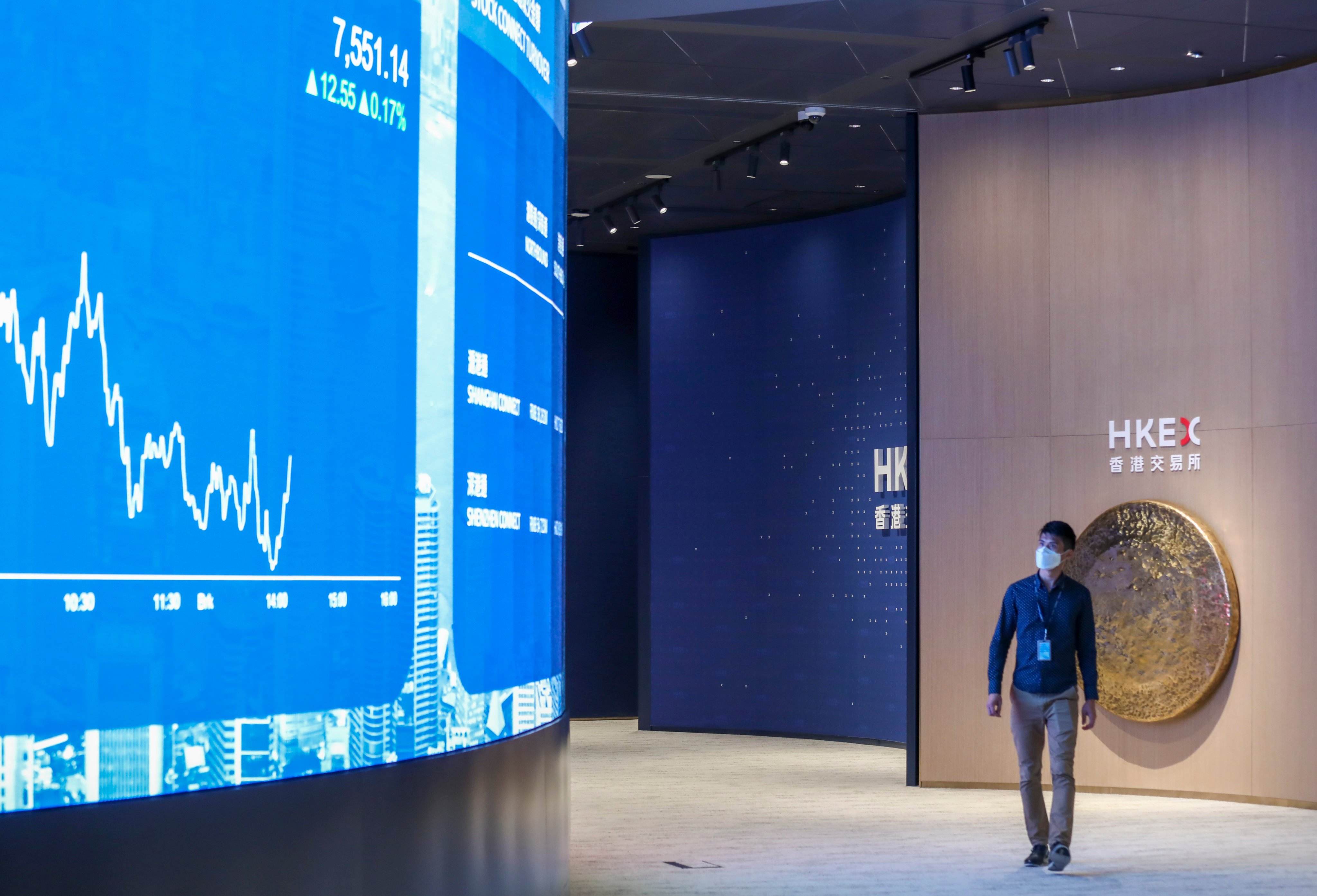 The Connect Hall at HKEX in Hong Kong. The new futures will be a part of HKEX’s yuan and China product ecosystem. Photo: Jonathan Wong