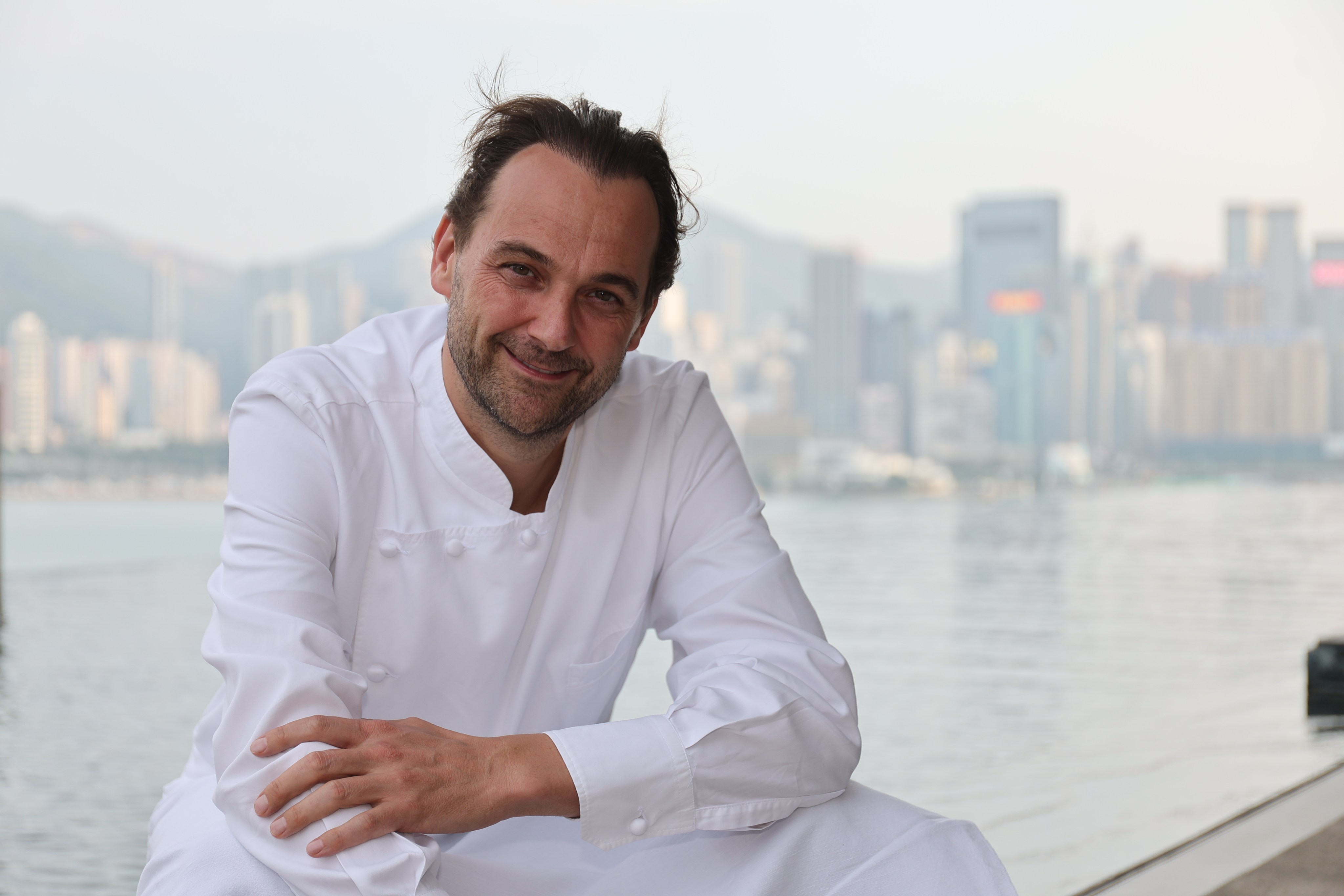 Daniel Humm of three-Michelin-star New York restaurant Eleven Madison Park at Asaya Kitchen in Tsim Sha Tsui, Hong Kong, with whose chefs he recently collaborated. Humm is out to show diners they don’t need to eat meat to have a luxurious experience. Photo: Edmond So