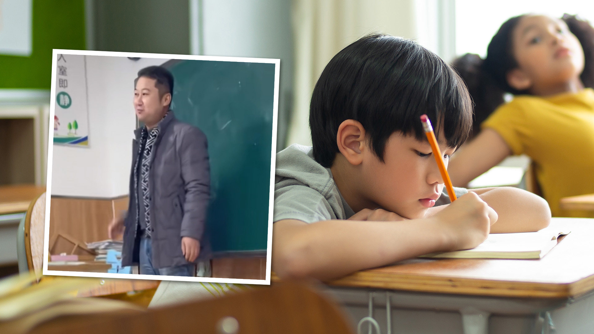 A father in China has extolled the virtues and mental strength of his son in a speech to teachers and parents at the boy’s school. The proud dad said his child would go on to become “an extraordinary person” despite his poor performance in exams. Photo: SCMP composite/Shutterstock/Douyin

