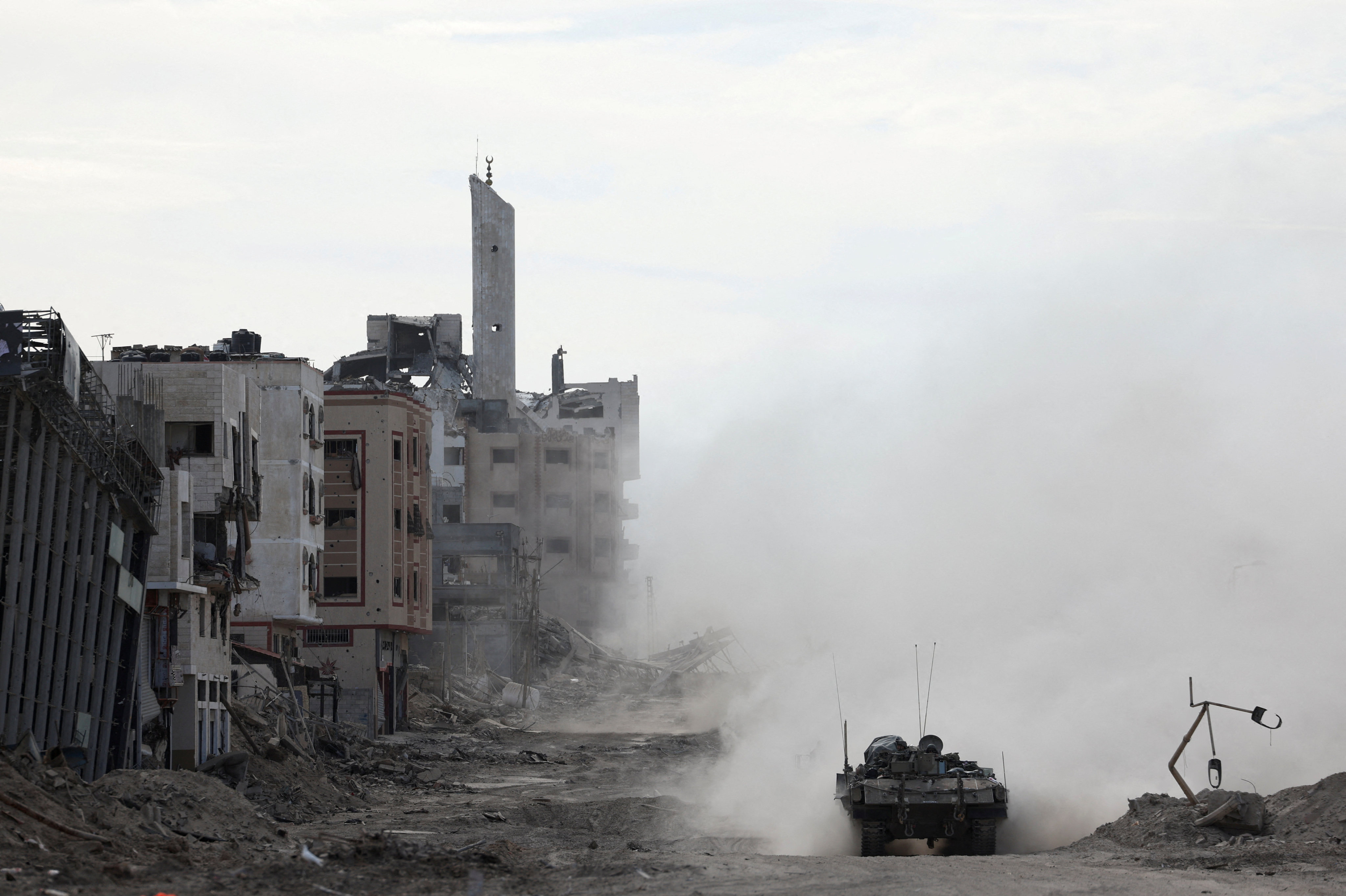 An Israeli tank operating in the northern Gaza Strip this week. Photo: Reuters