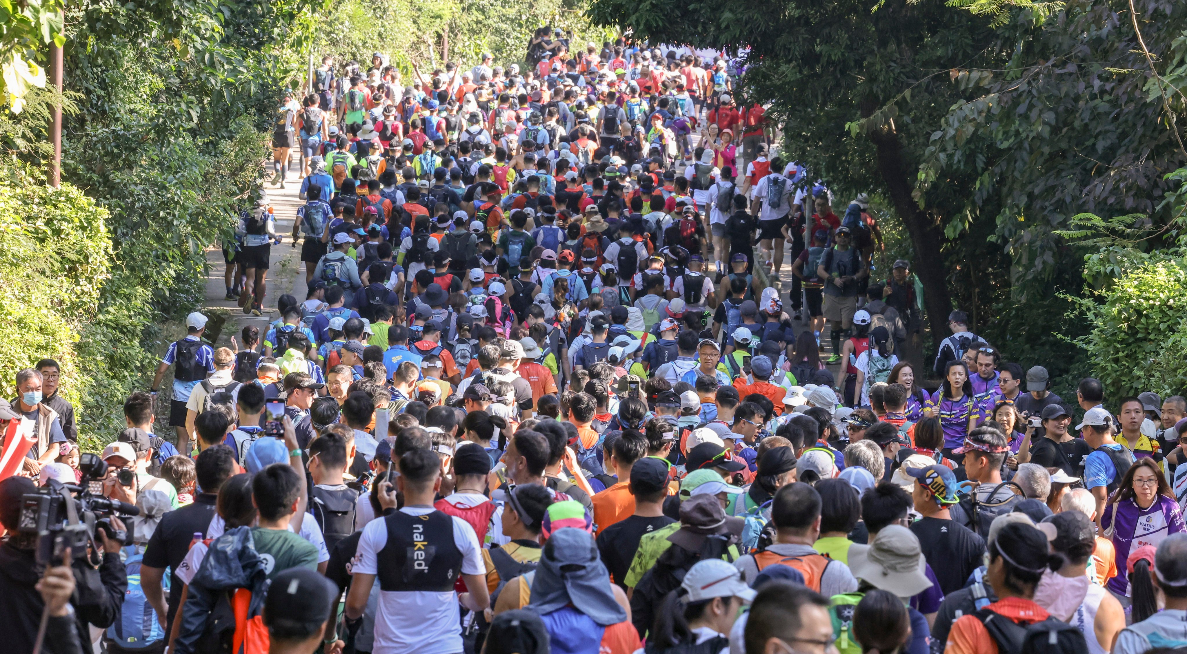 The 2023 Oxfam Trailwalker gets under way at Pak Tam Chung in Sai Kung. Photo: Dickson Lee