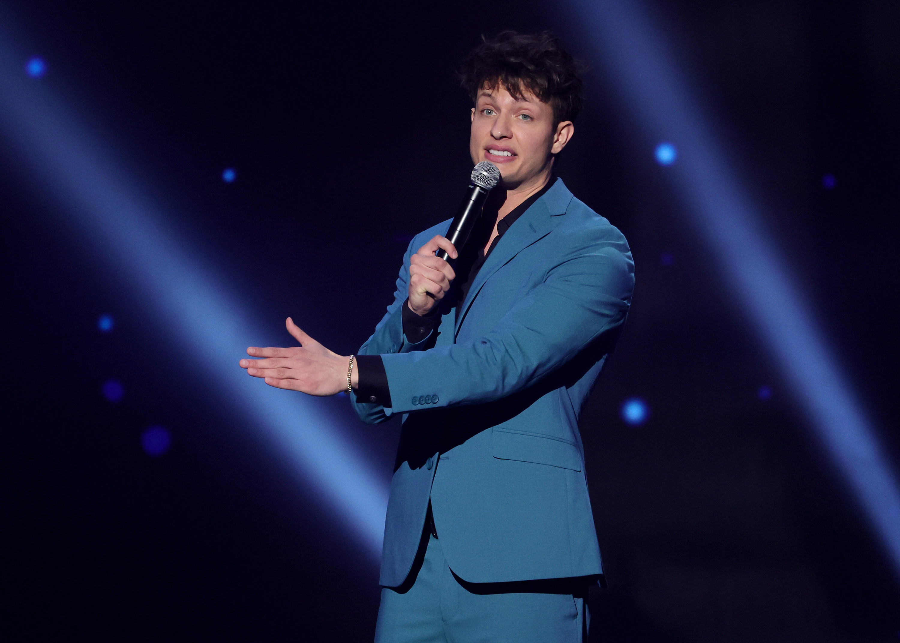Matt Rife on stage in Las Vegas in January 2023. After going viral on TikTok, the American comic landed his own Netflix special and is now in the middle of a sold-out world tour. Photo: Getty images