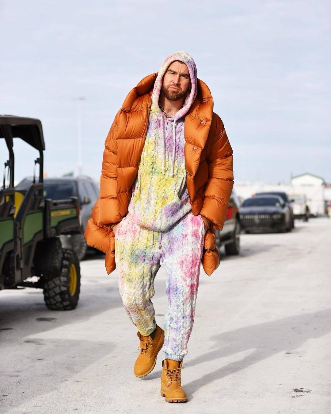 Megastar Taylor Swift has brought the NFL’s Travis Kelce into the fashion mainstream. Photo: @killatrav/Instagram