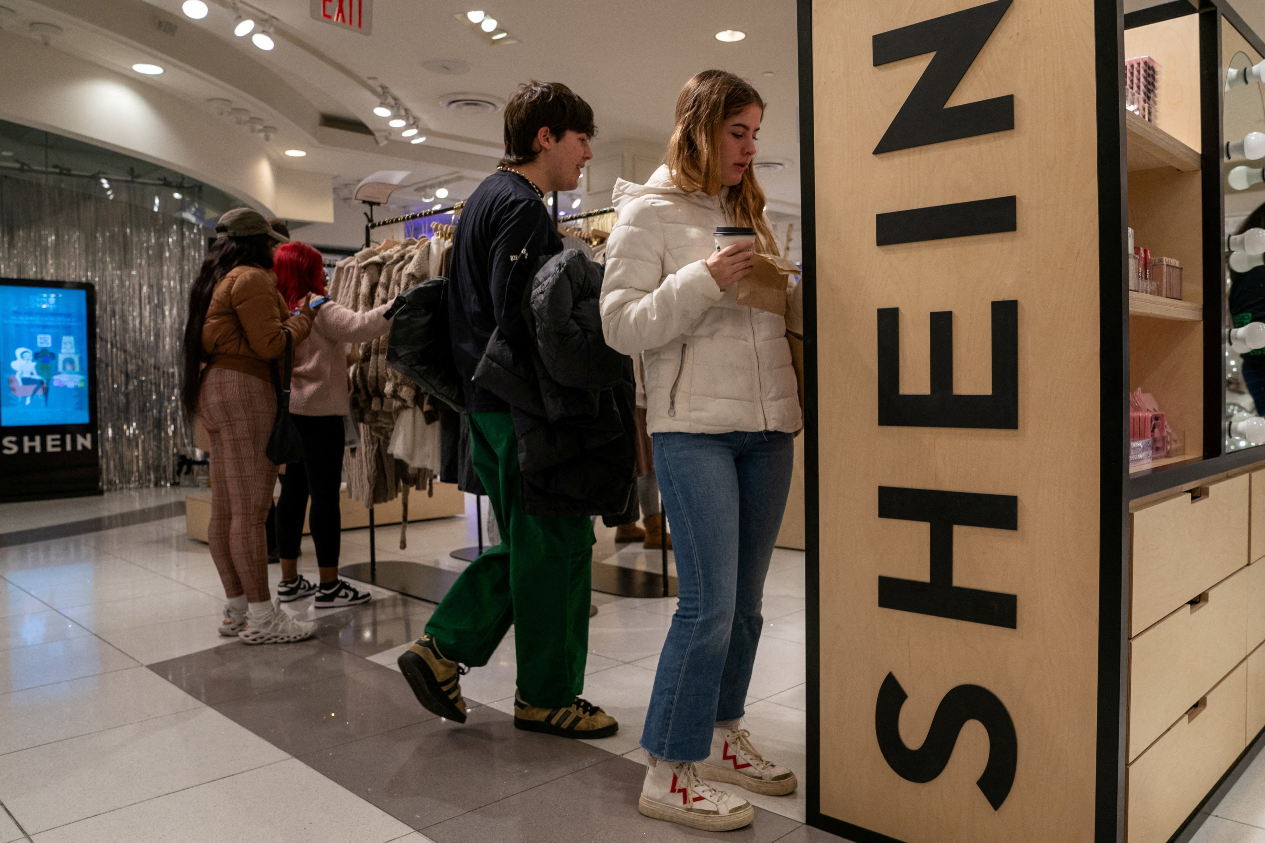 Shein's holiday pop-up shop seen inside retailer Forever 21's Times Squares store in New York on November 10. Photo: Reuters