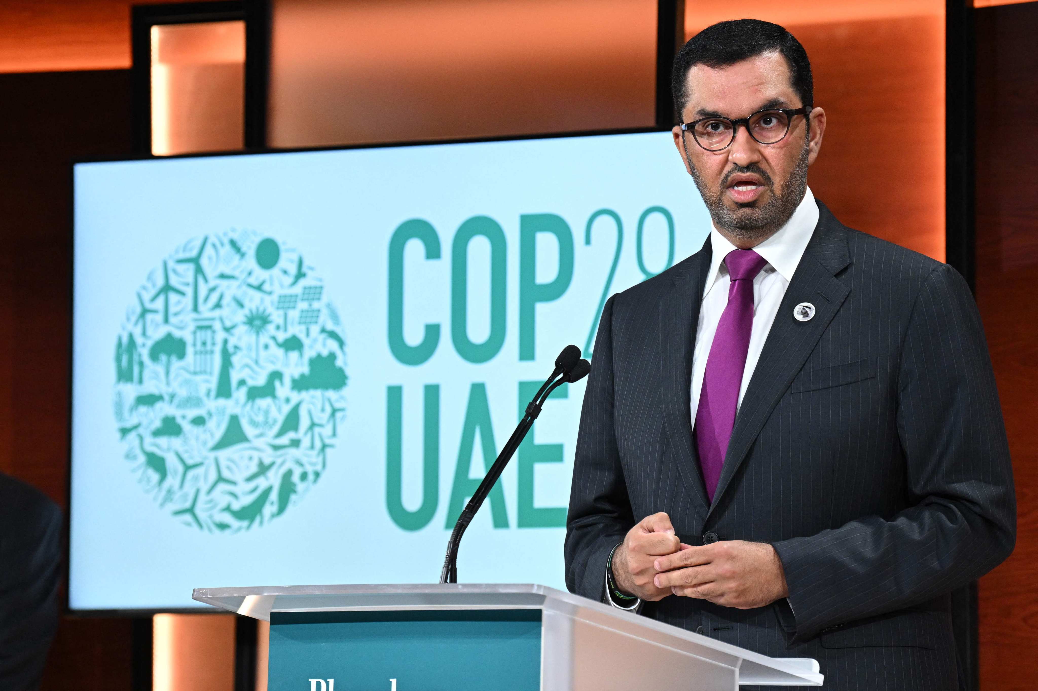 The president of the upcoming COP28 climate talks Sultan Ahmed al-Jaber denied he is using the summit to push oil deals.. Photo: AFP