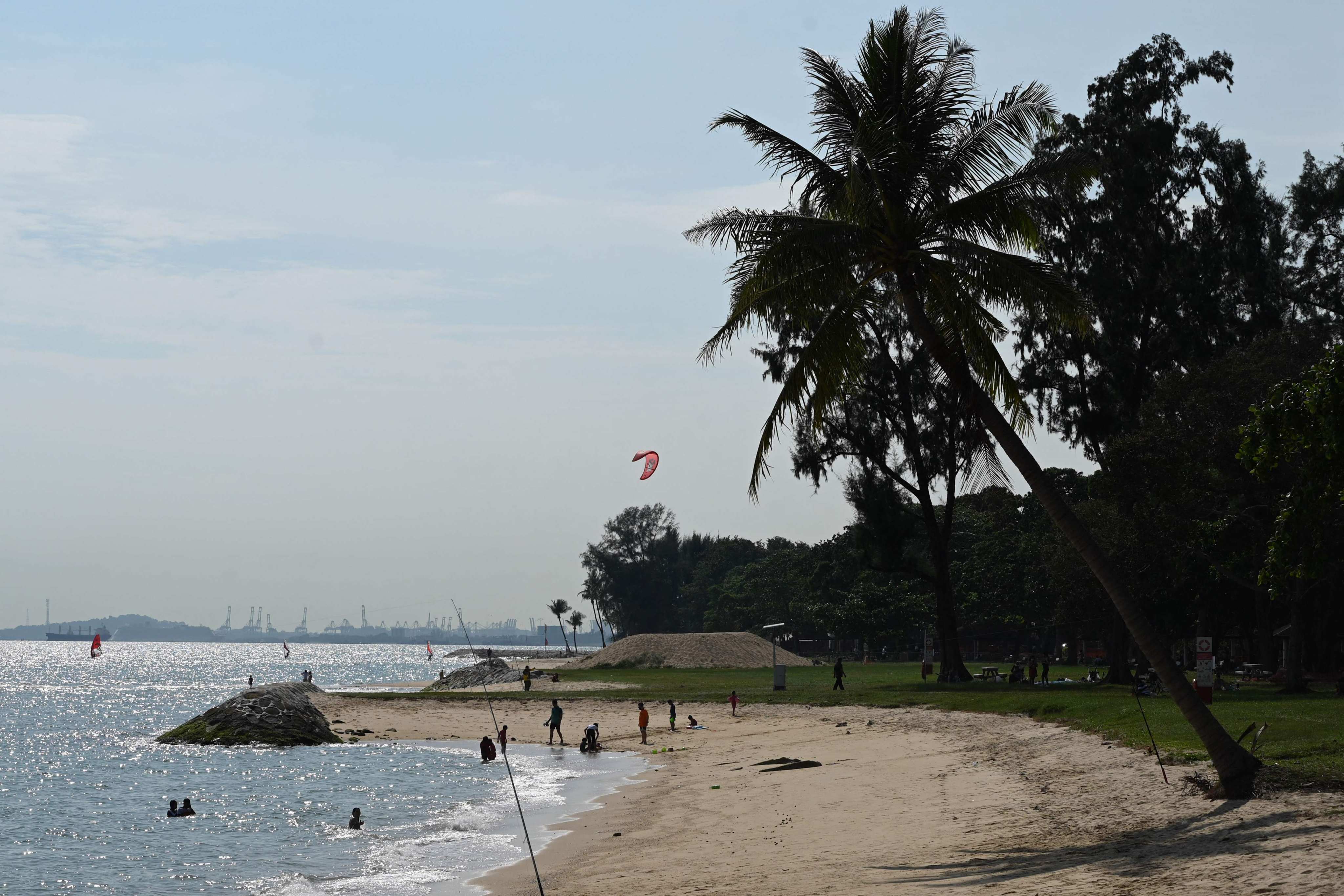Singapore’s East Coast Park. On Tuesday, Singapore said it is considering building artificial islands off its east coast to protect low-lying areas against rising sea levels caused by climate change. Photo: AFP