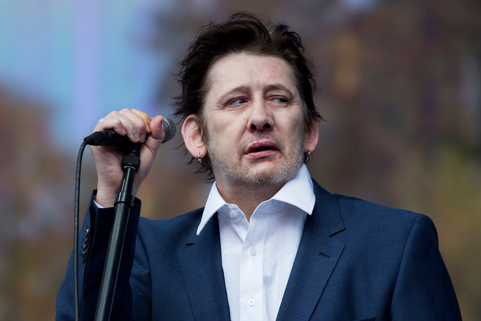 Shane MacGowan of The Pogues performs on stage at British Summer Time Festival at Hyde Park on July 5, 2014. The rockstar died at the age of 65 on Thursday. Photo: TNS