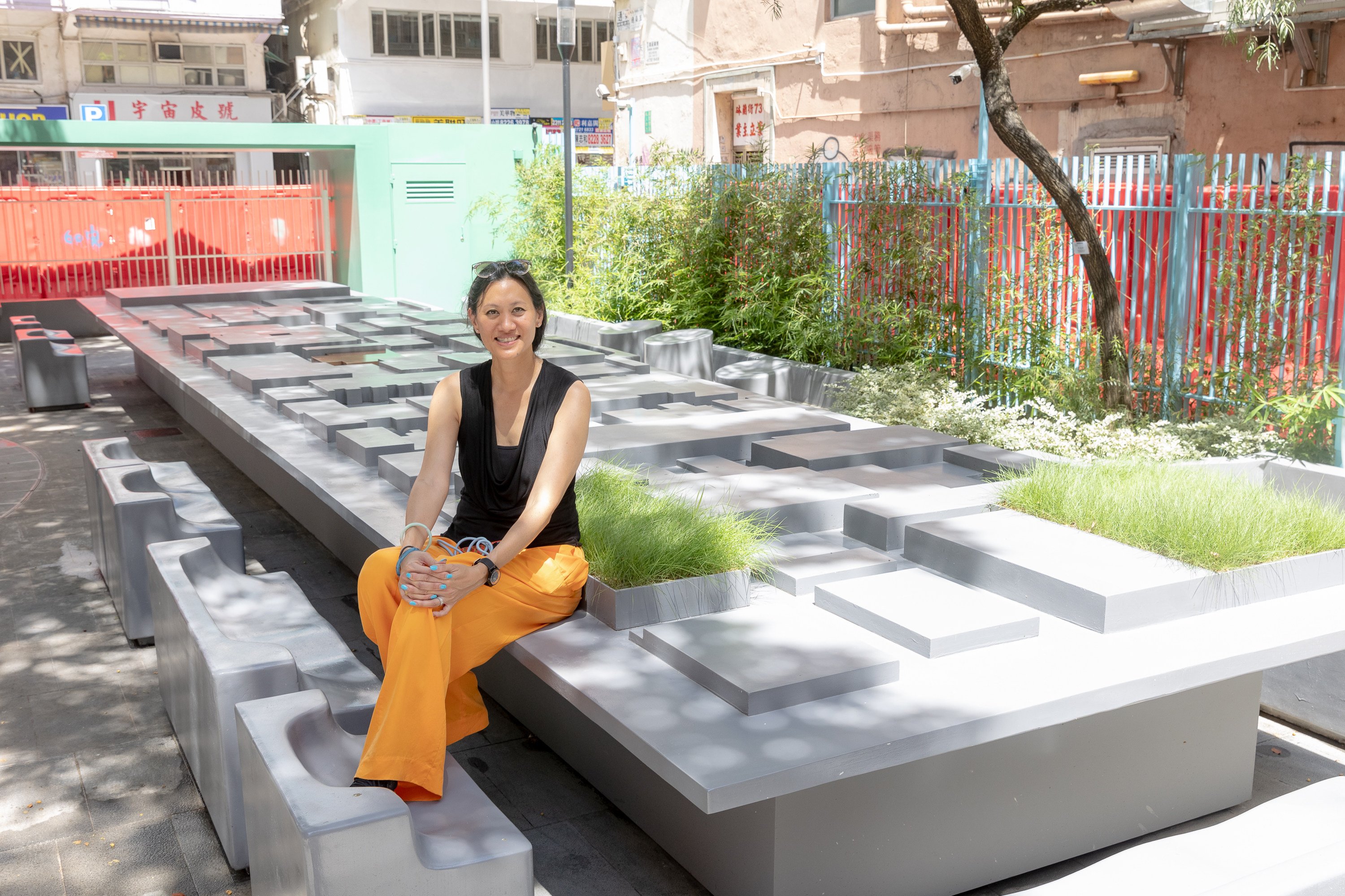 Marisa Yiu, Design Trust co-founder, at Hamilton Street Rest Garden, in Yau Tsim Mong in Hong Kong. Design Trust Futures Studio has dotted micro-parks across Hong Kong with one goal in mind: creating communities. Photo: Design Trust