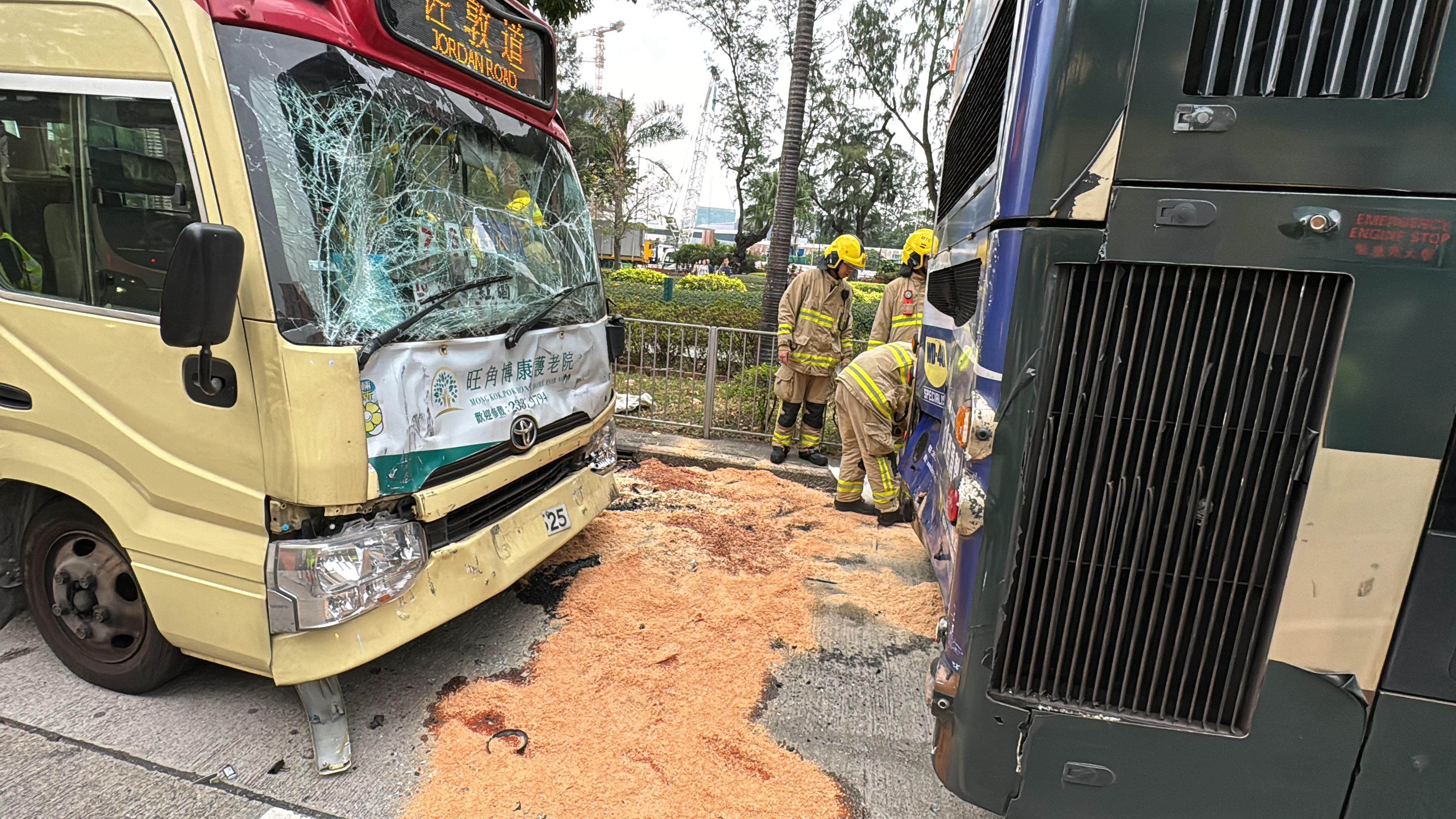 The front of the minibus was damaged in the crash. Photo: Handout