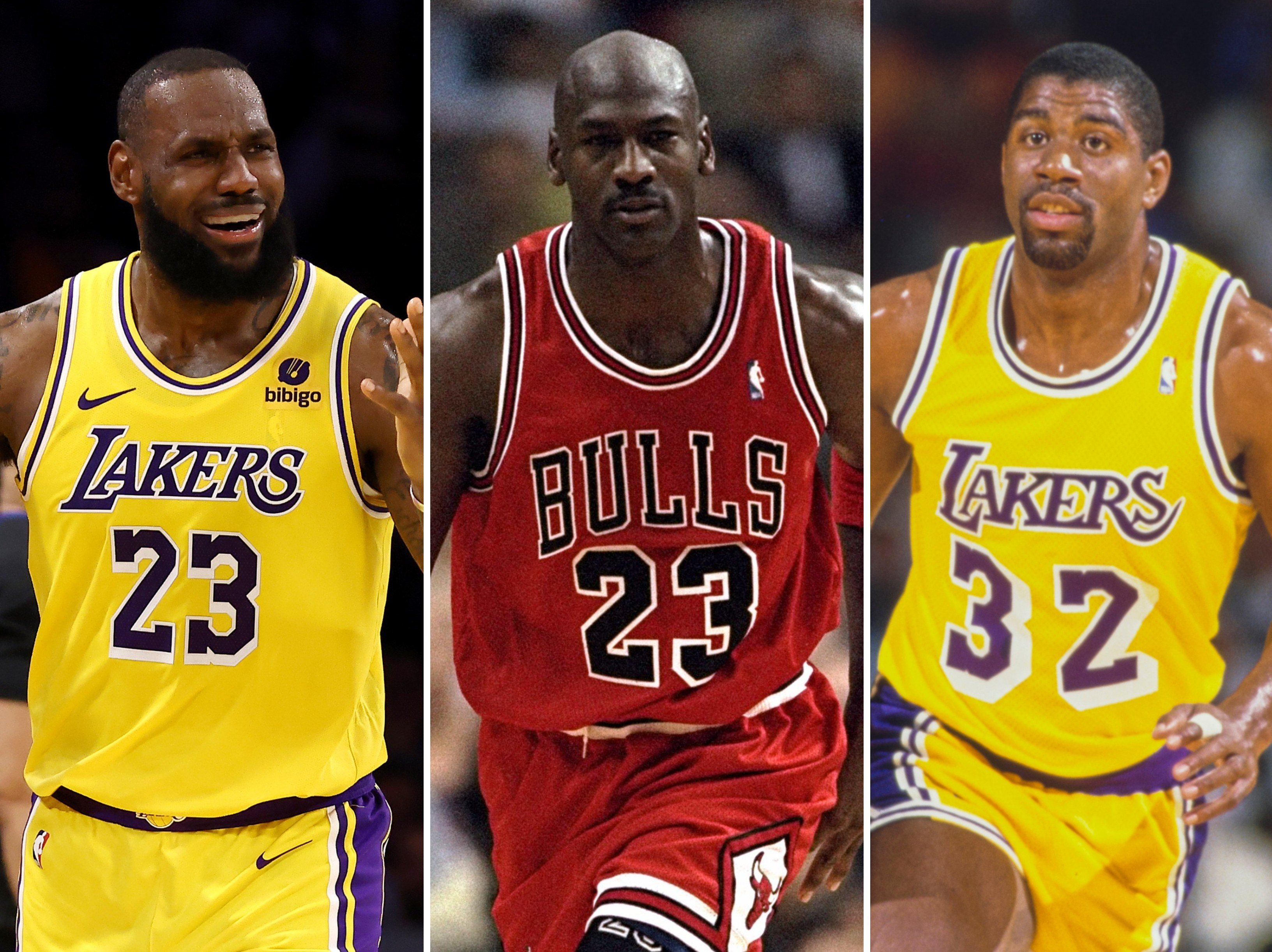 NBA’s top money men: LeBron James, Michael Jordan and Magic Johnson. Photo: Getty Images