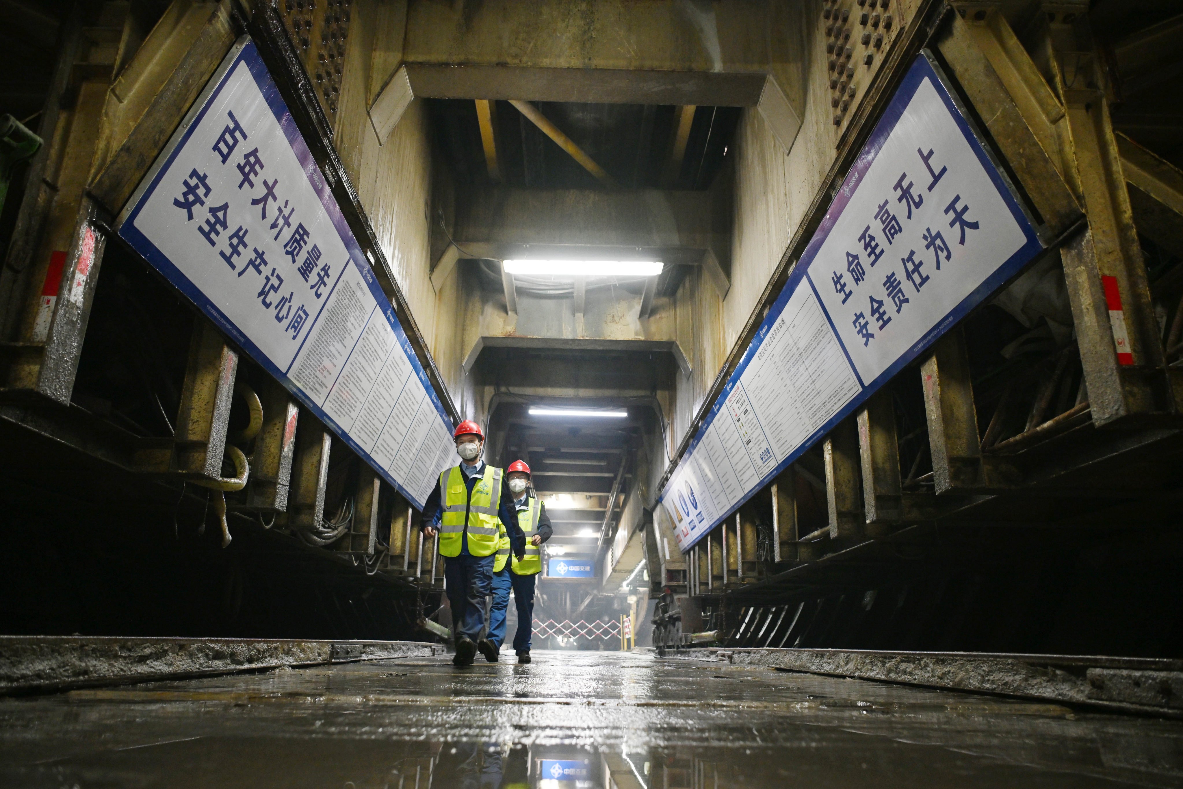 The Tianshan Shengli highway tunnel, now under construction, will be the world’s longest and enhance connectivity between China and Central Asia. Photo: Xinhua