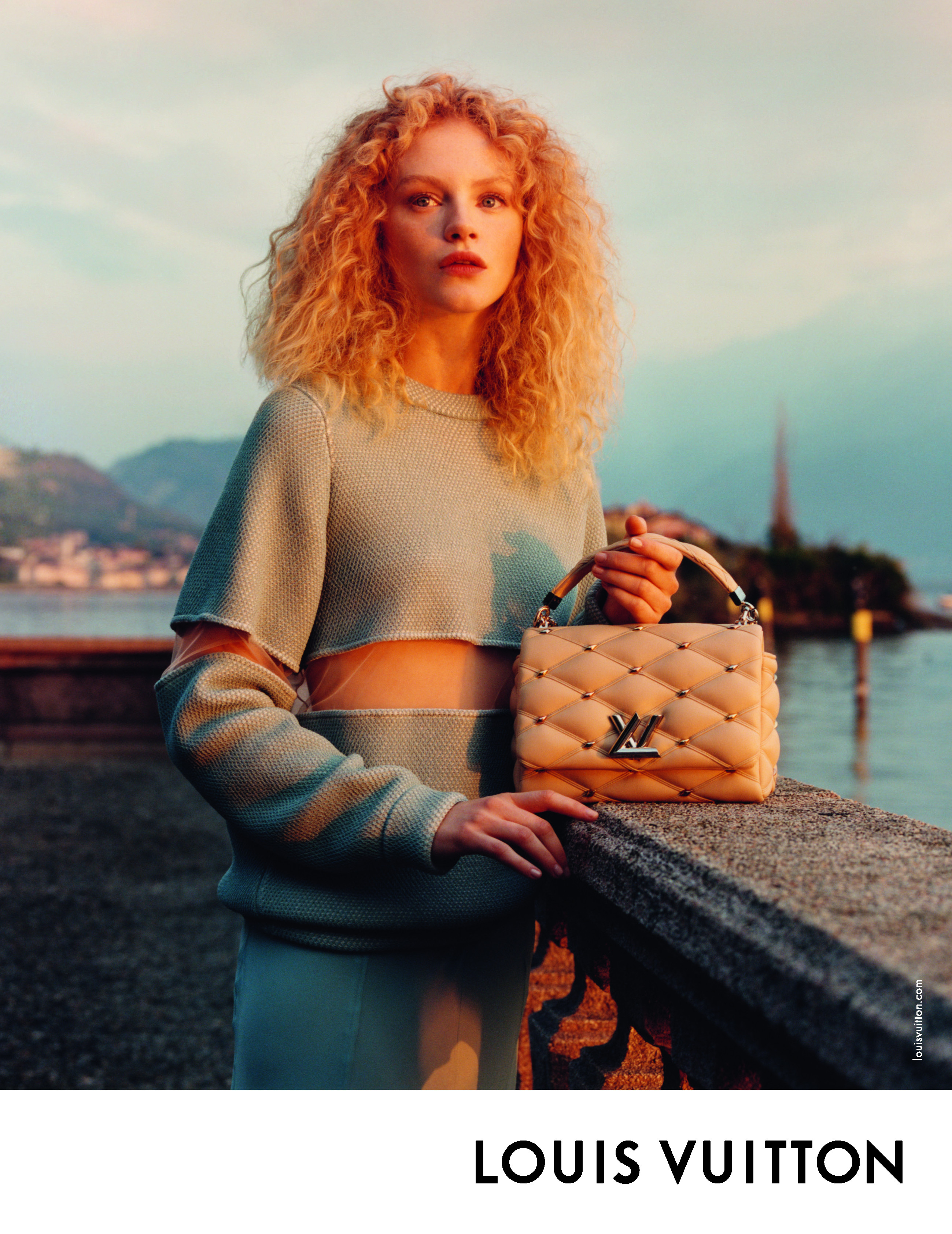 Mayor of Kingstown actress Emma Laird stars in Louis Vuitton’s 2024 cruise campaign, created by Nicolas Ghesquière and shot by Jamie Hawkesworth on Italy’s Isola Bella in Lake Maggiore. Photos: Handout